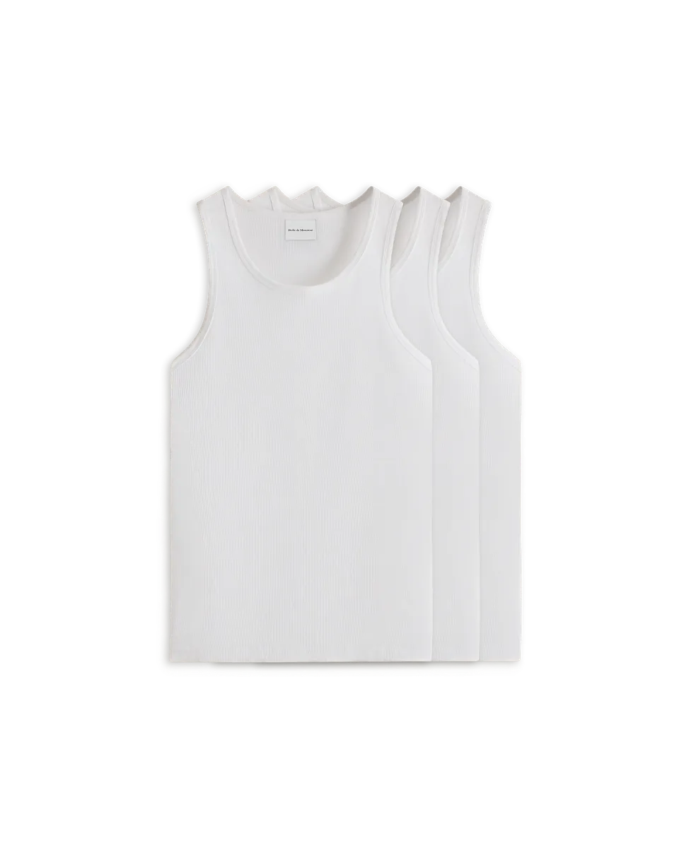 Drôle de Monsieur Le Pack de Débardeurs Tank Top Weiß 3er Pack