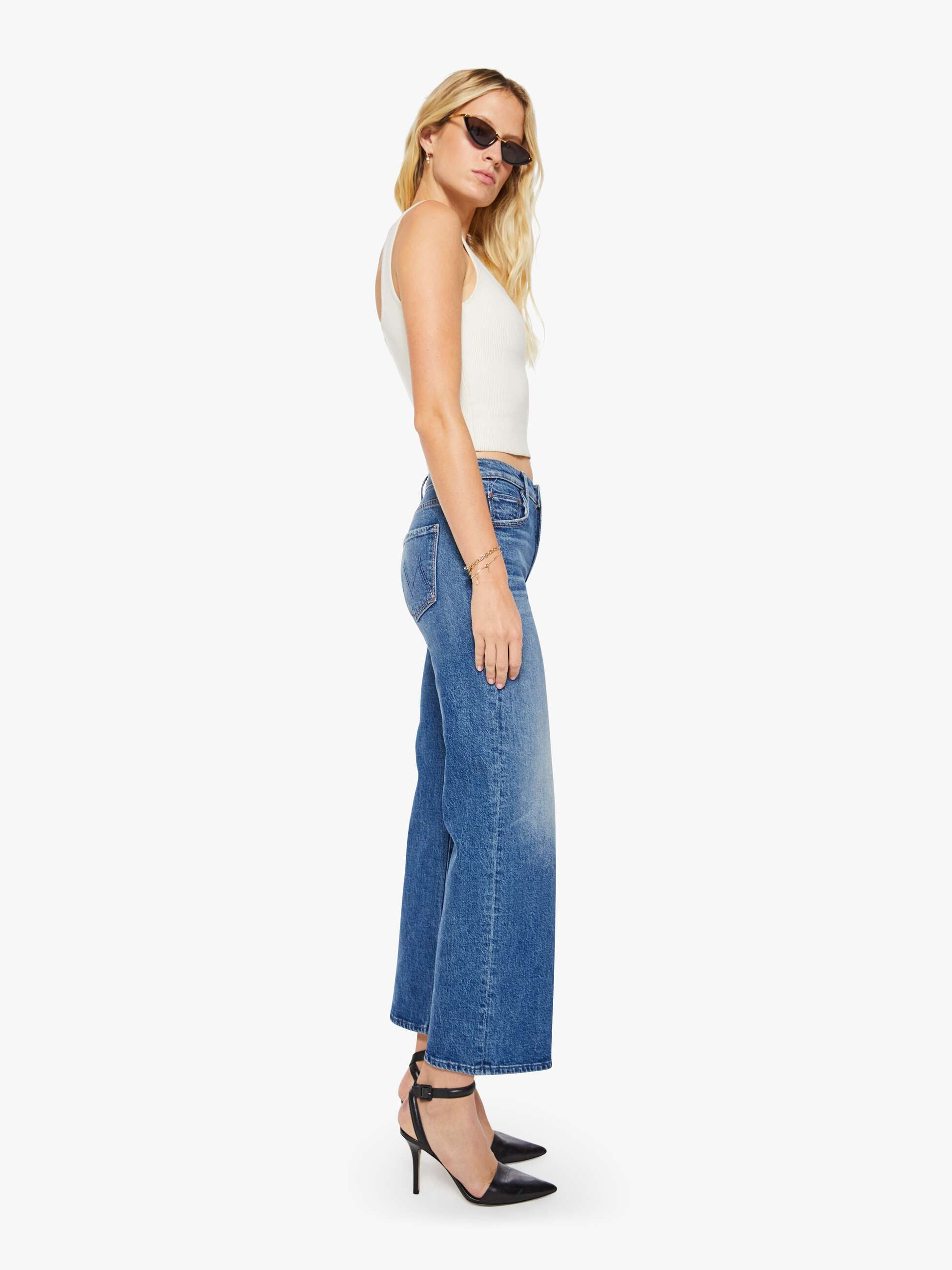 MOTHER Maven Flood Jeans Thrill Seeker Mittelblau