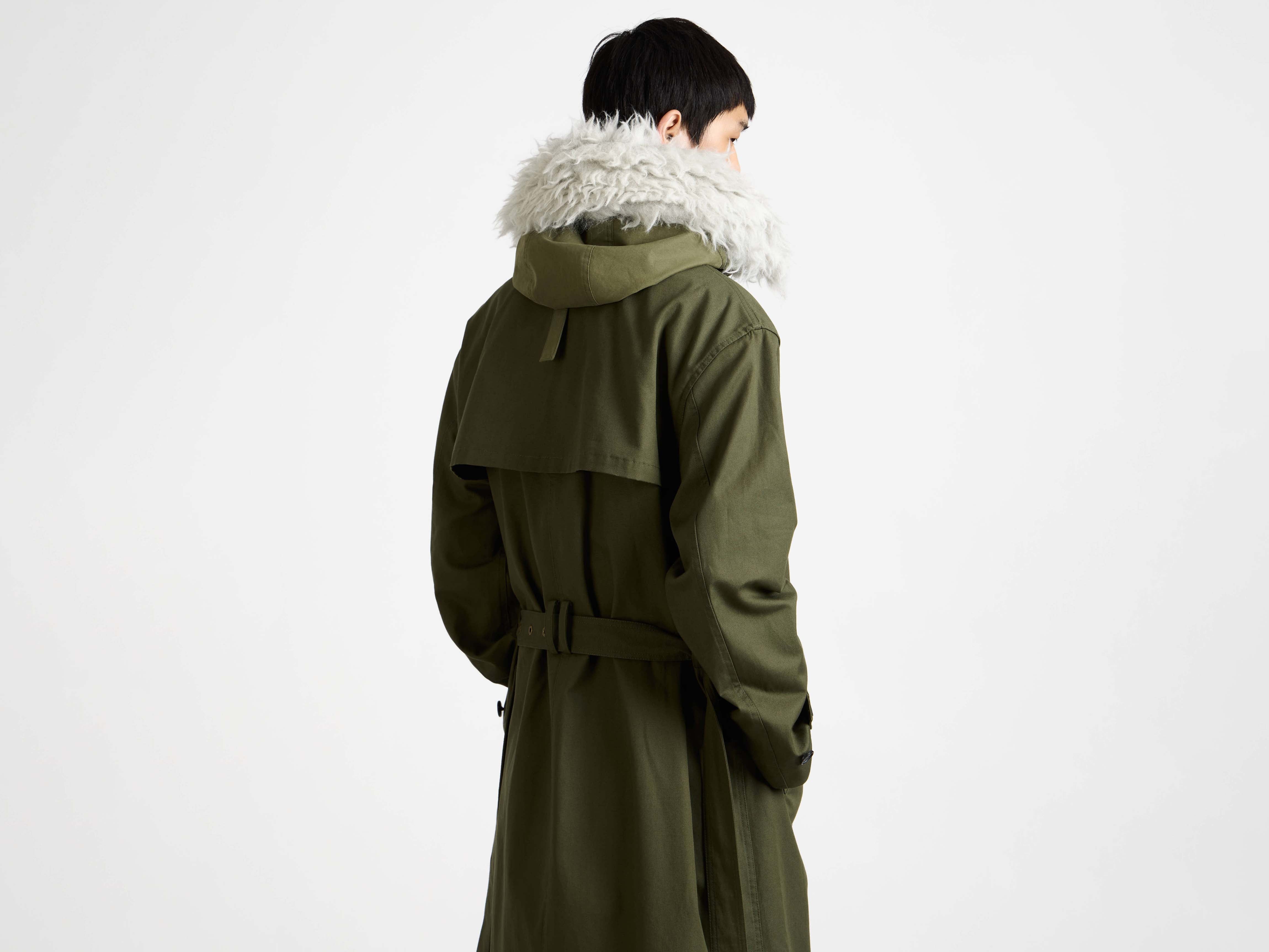 J.W.Anderson Double Breasted Parka Mantel Hunter Green Wolle