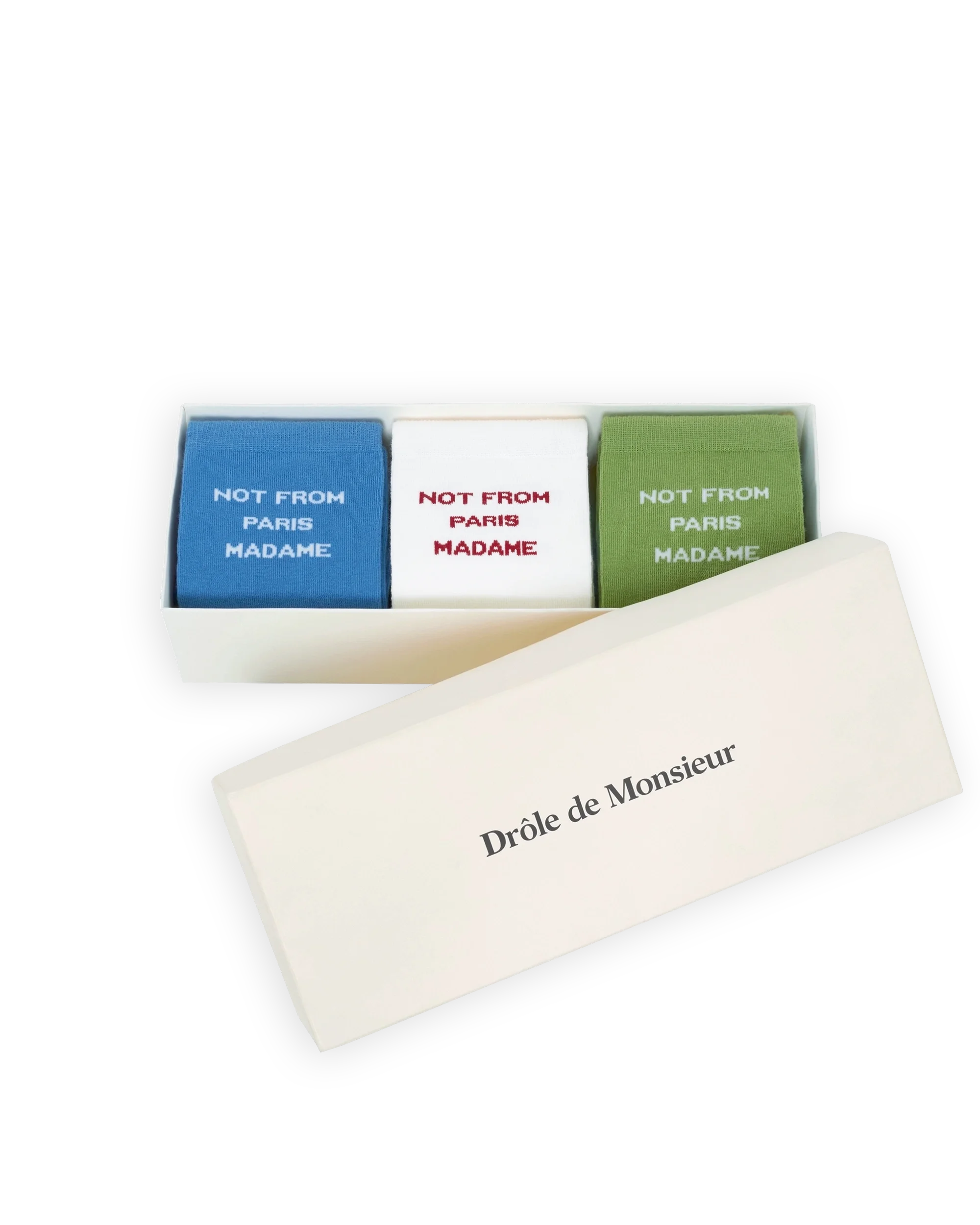 Drôle De Monsieur Pack de Chaussettes Slogan Socken 3er-Pack Baumwolle