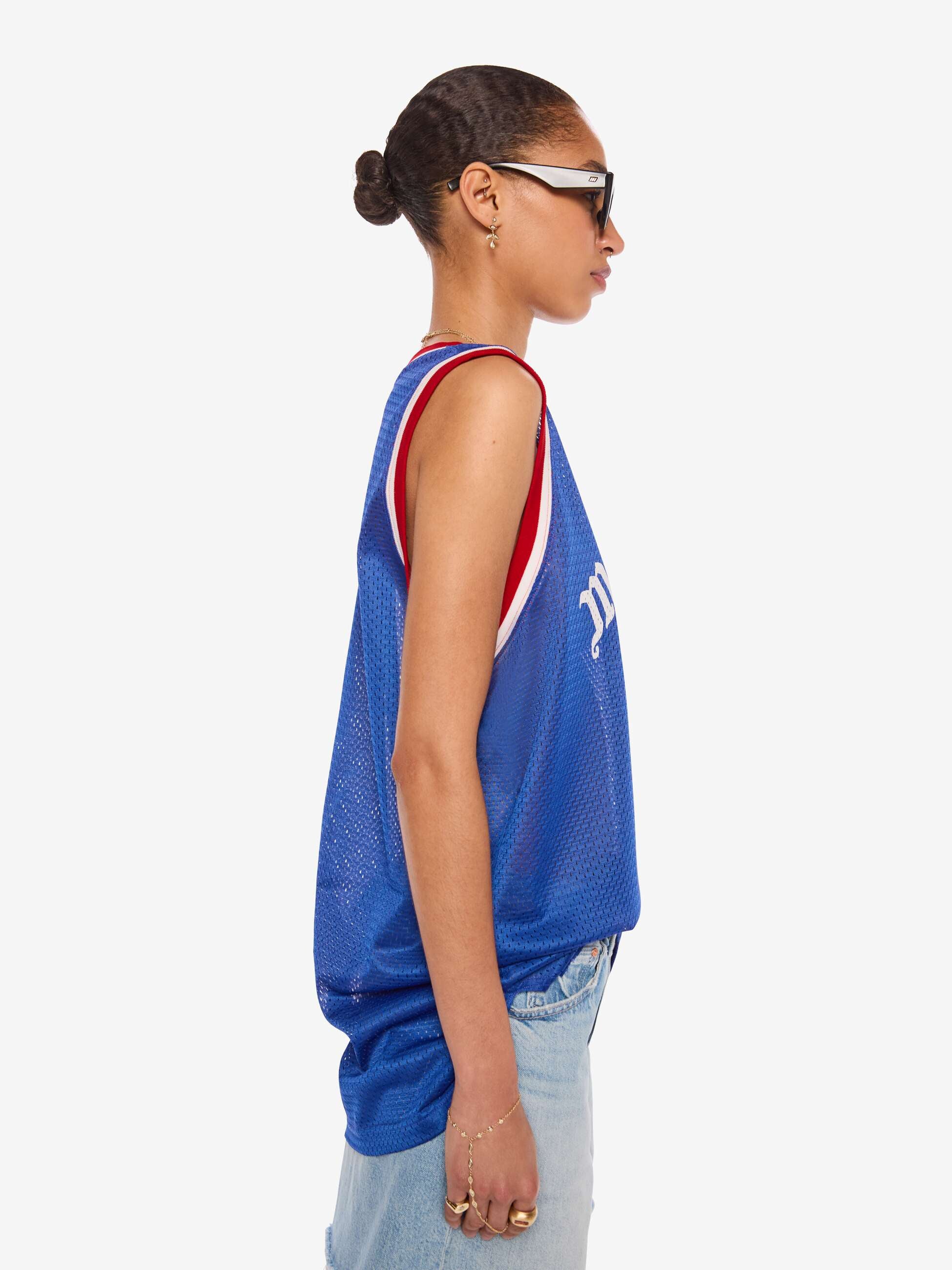 Mother Tees The Court Crusher Tank Top Blau Jersey