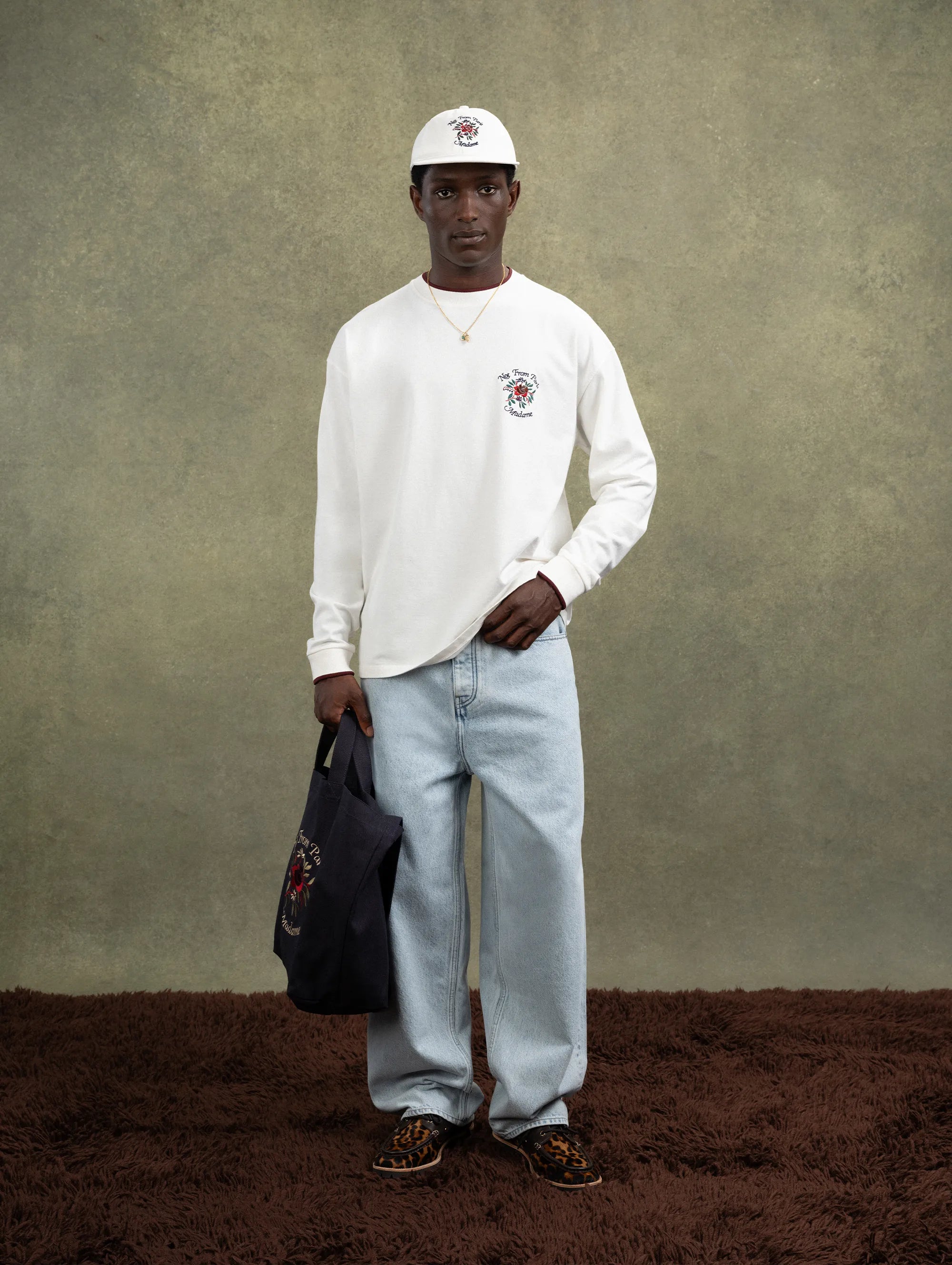 Drôle De Monsieur Manches Longues Slogan Rose Longsleeve Off White