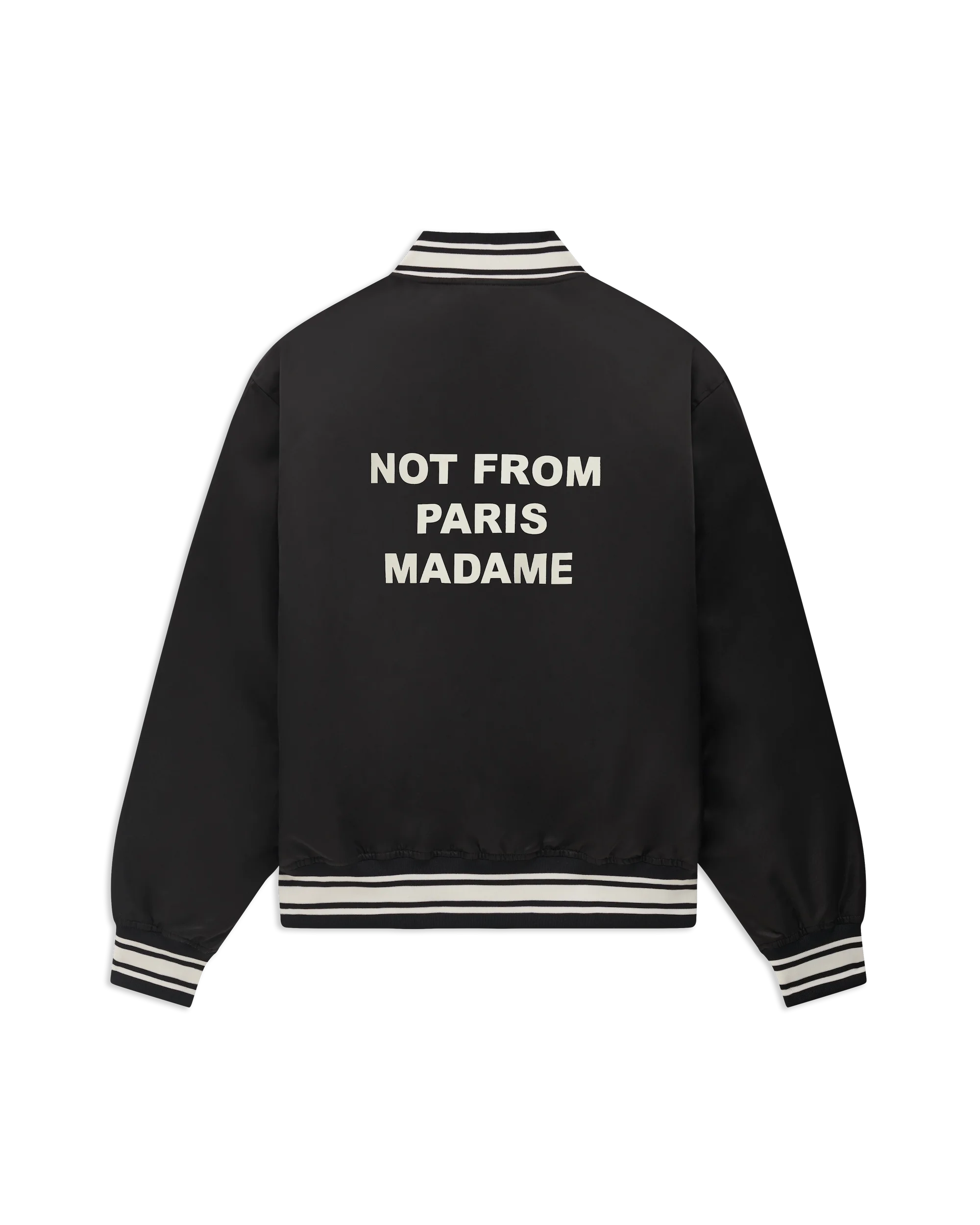 Drôle de Monsieur N-JT330 Bomber Schwarz Slogan Nylon