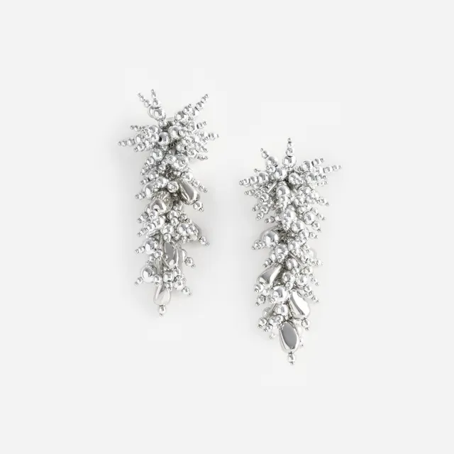 Self Portrait Silver Beaded Ohrringe Silber Perlen