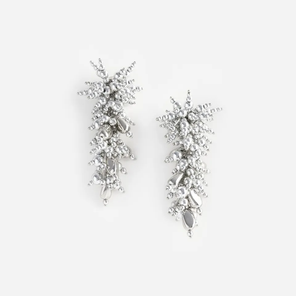 Self Portrait Silver Beaded Ohrringe Silber Perlen