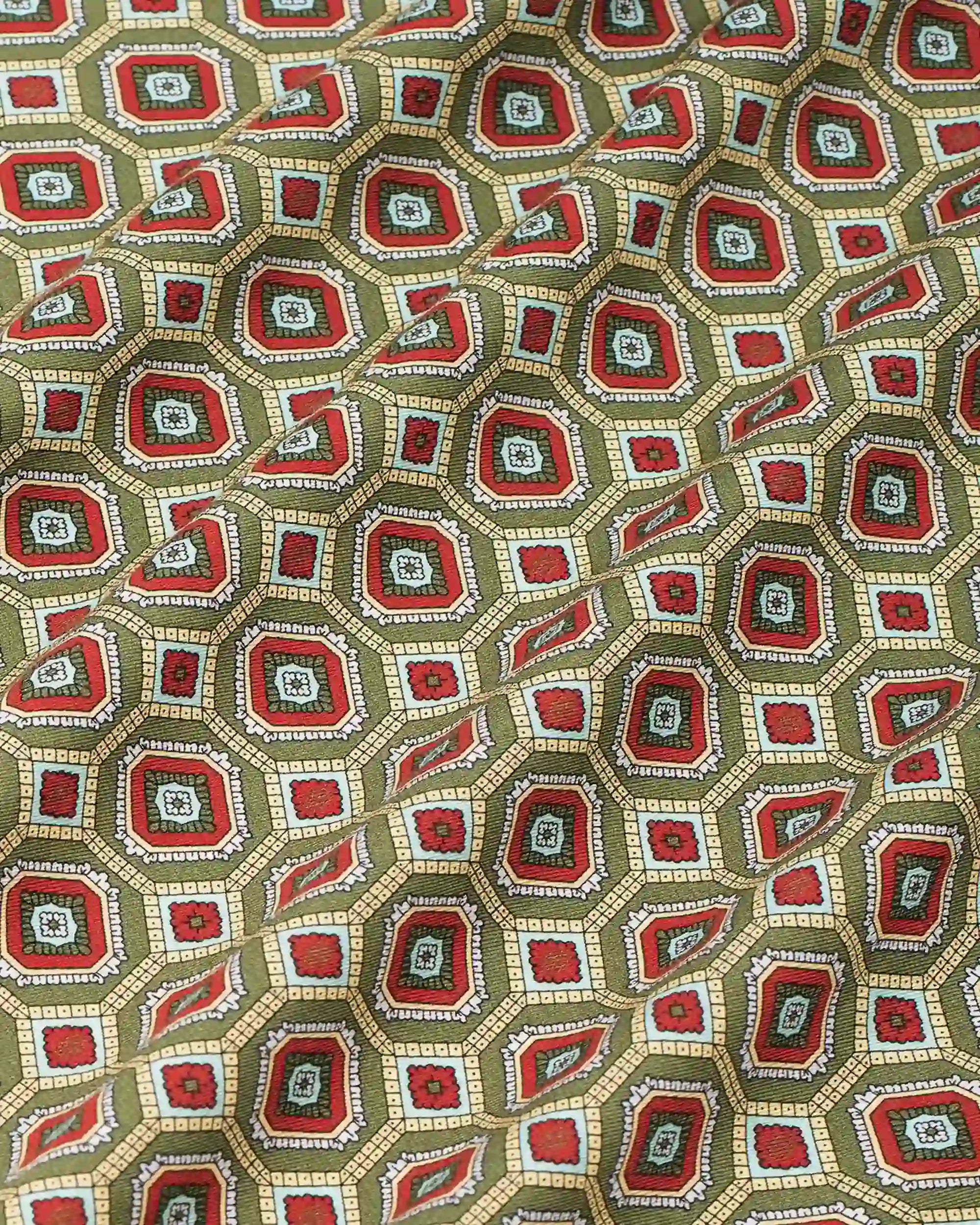Drôle De Monsieur Geometric Hemd Khaki Viskose Langarm
