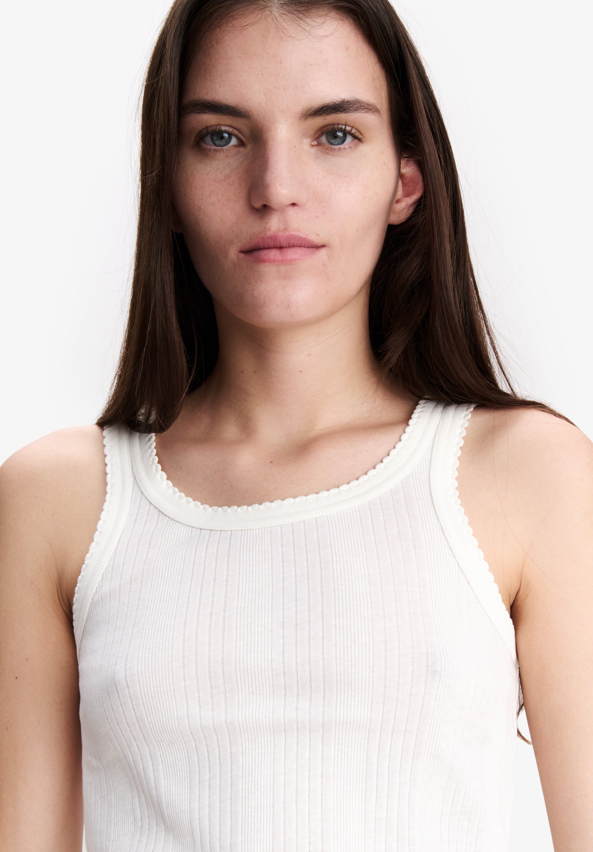 A.P.C. Tanktop Bio-Baumwolle Weiß Gerippt M