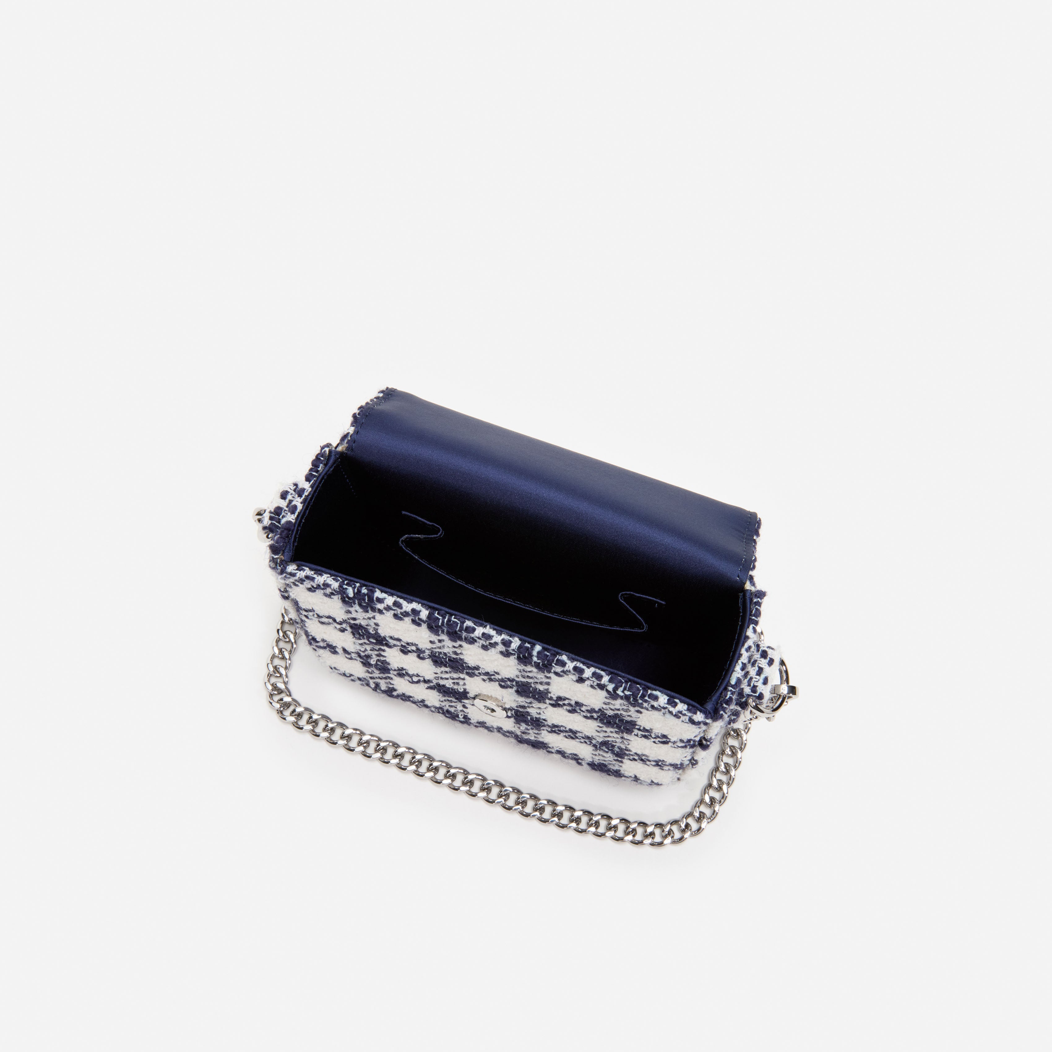 Self Portrait Handbags Navy Check Boucle Tasche navy kariert