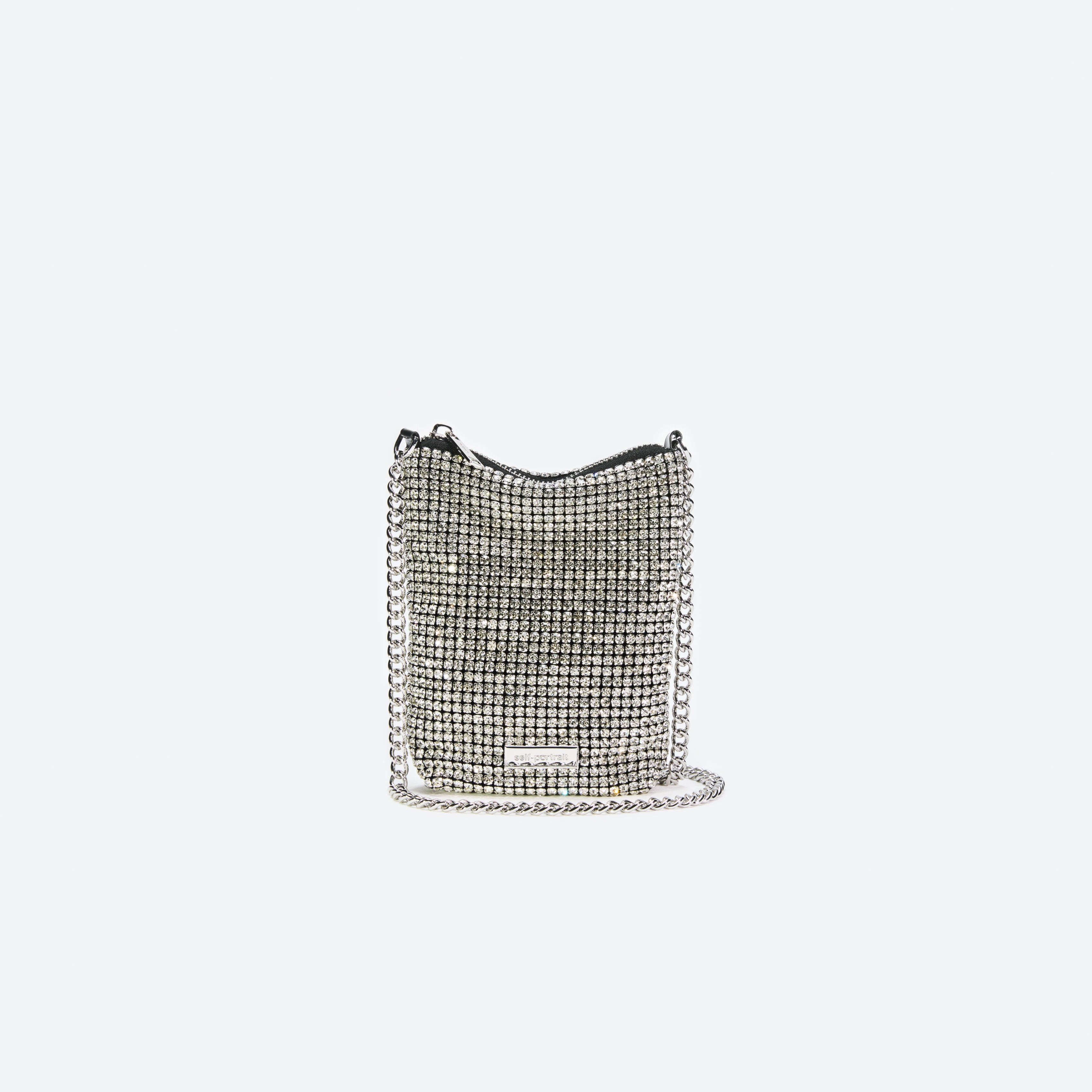 Self Portrait Handbags SP-Club Micro Handtasche Silber Strass