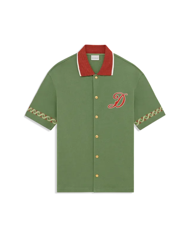 Drôle de Monsieur K-SH251 Hemd Water Green Stickerei Baumwolle