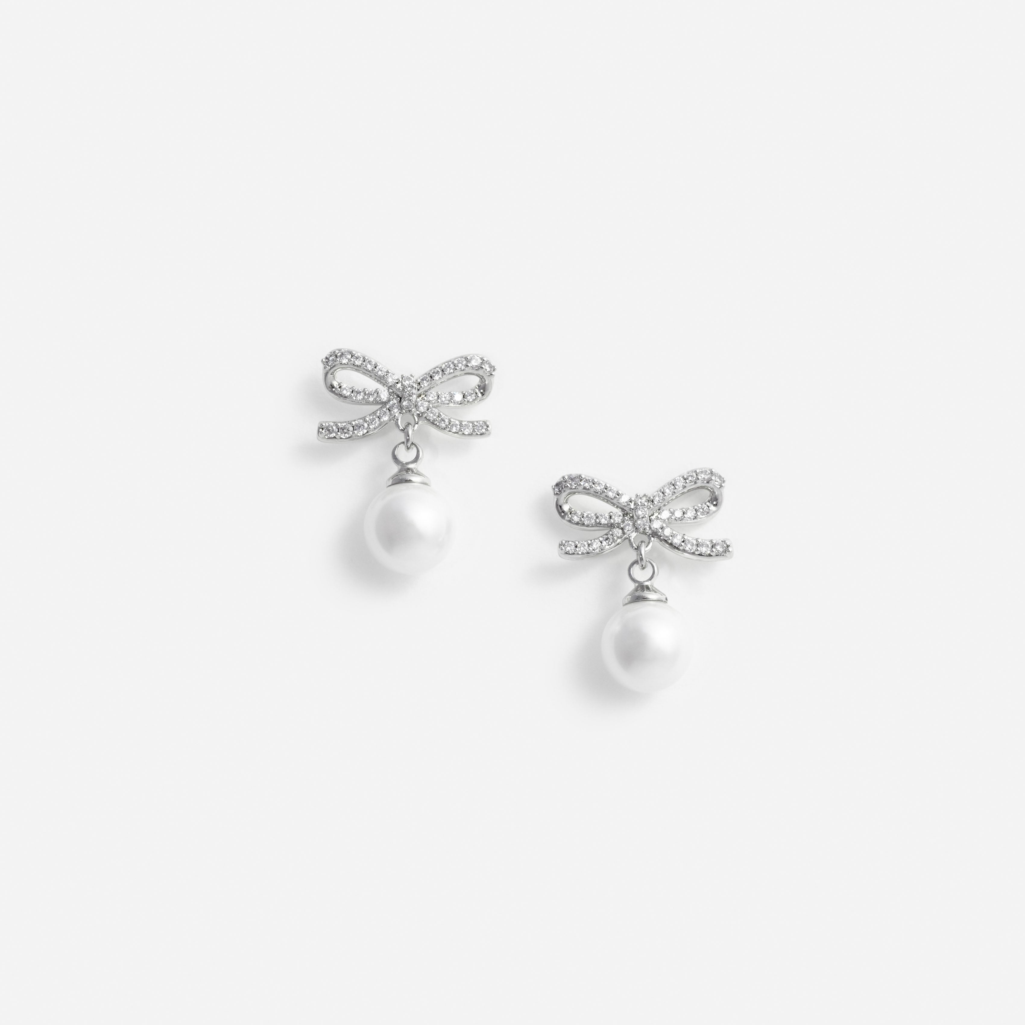 Self Portrait Jewellery Bow Pearl Ohrringe Silber One Size