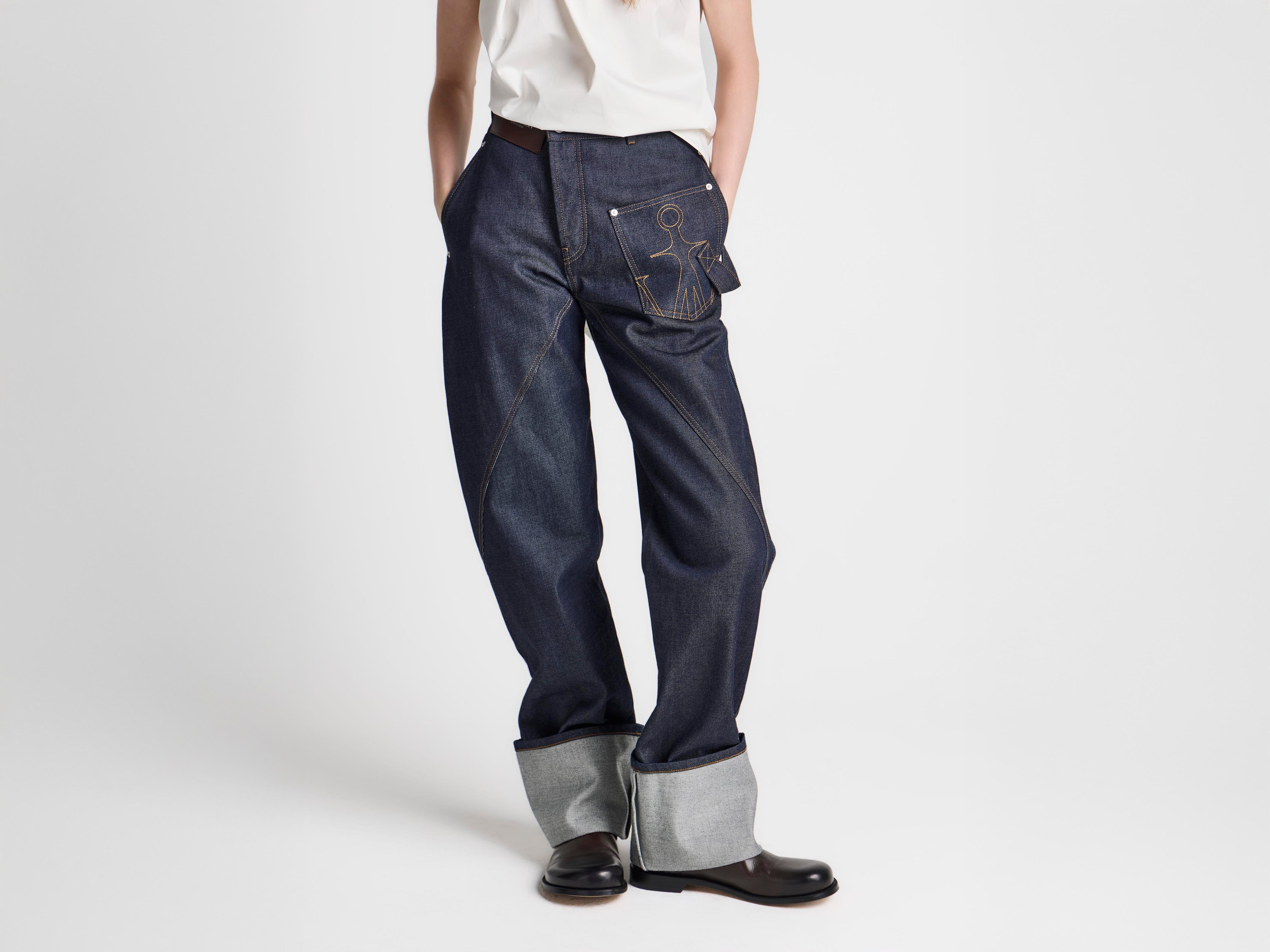 J.W.Anderson Twisted Turn-Up Workwear Damenjeans Indigo