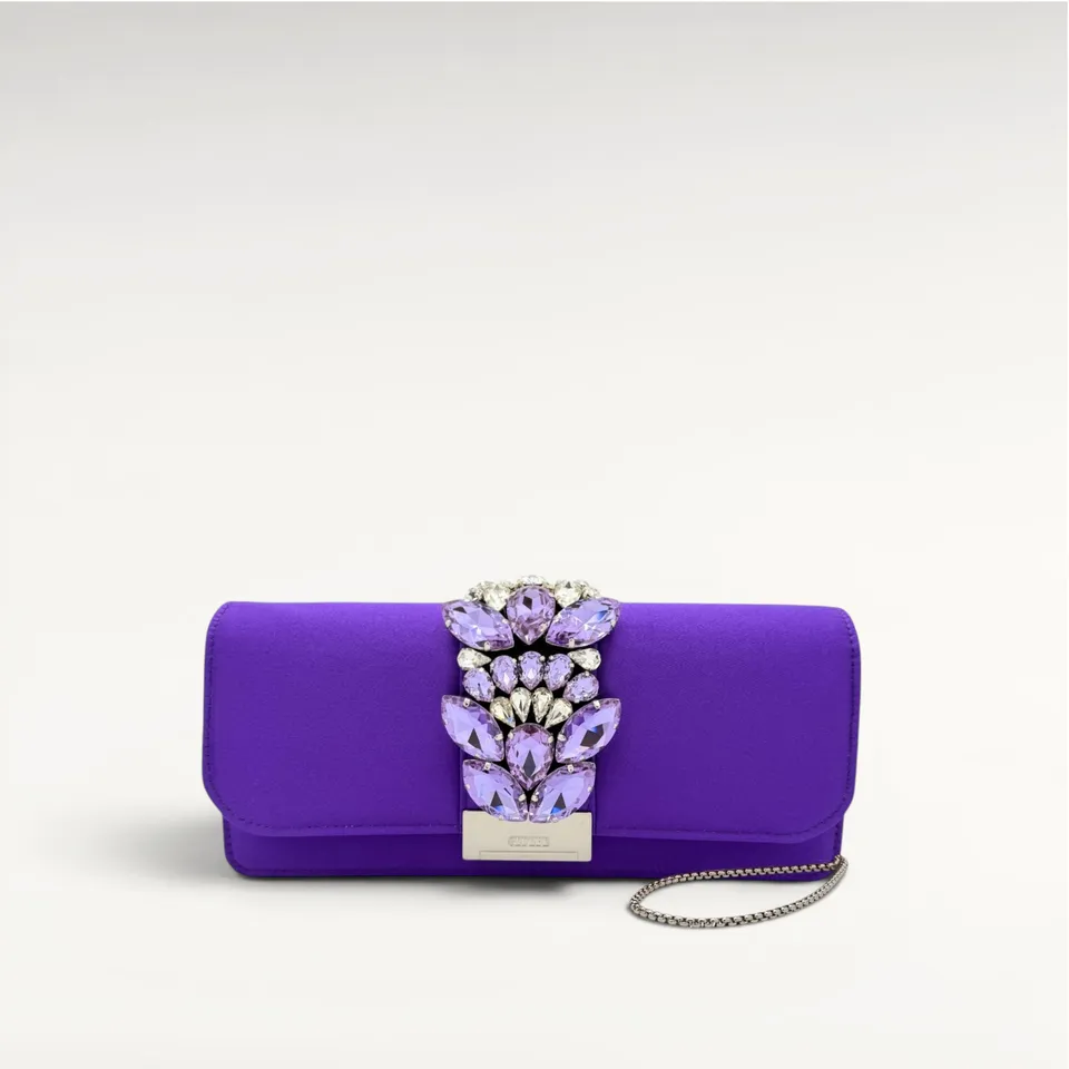 Gedebe Cliky Long Clutch Satin Schmuckstickerei