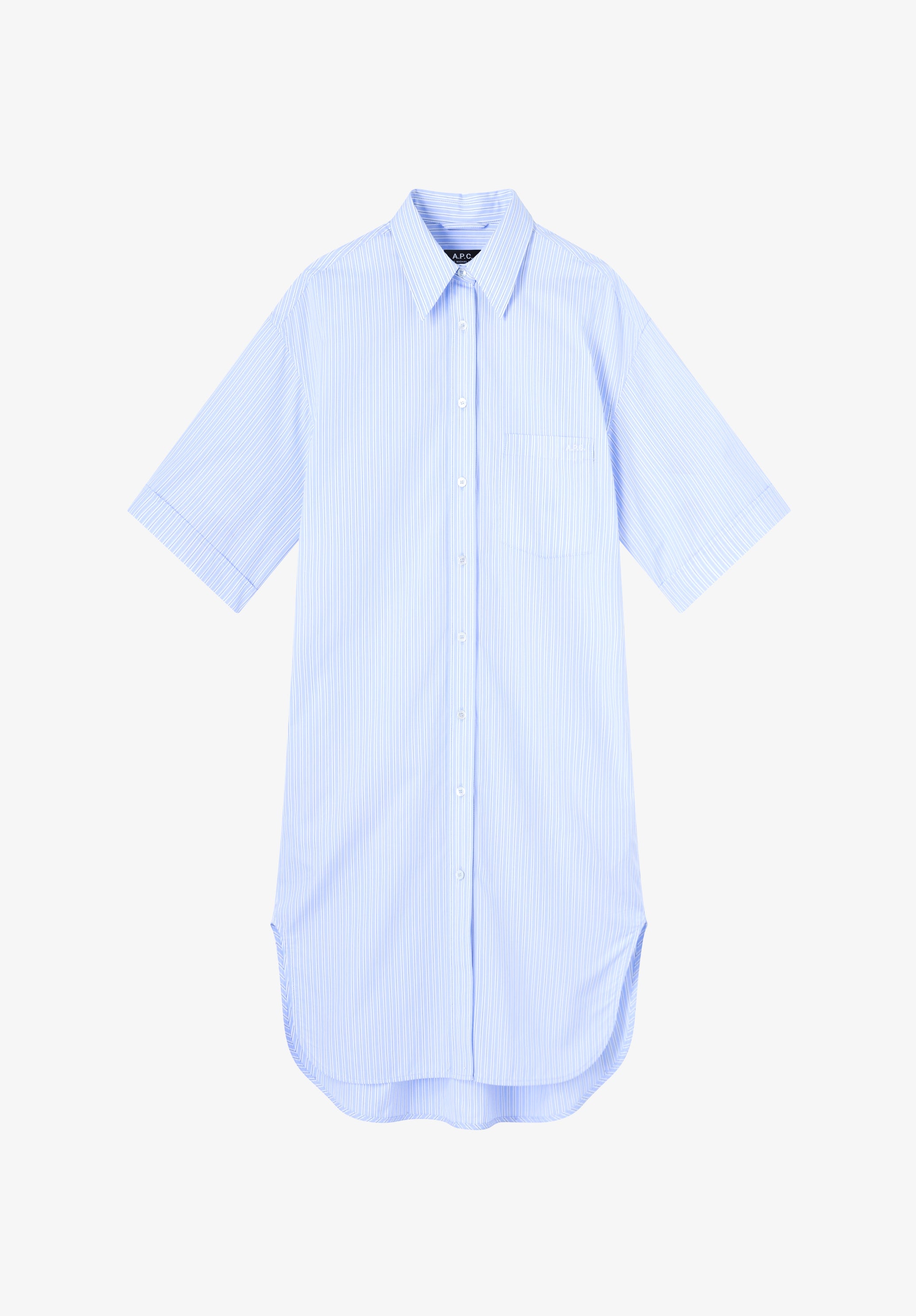 A.P.C. Chiara Kleid 38 blau gerade Ueberknie