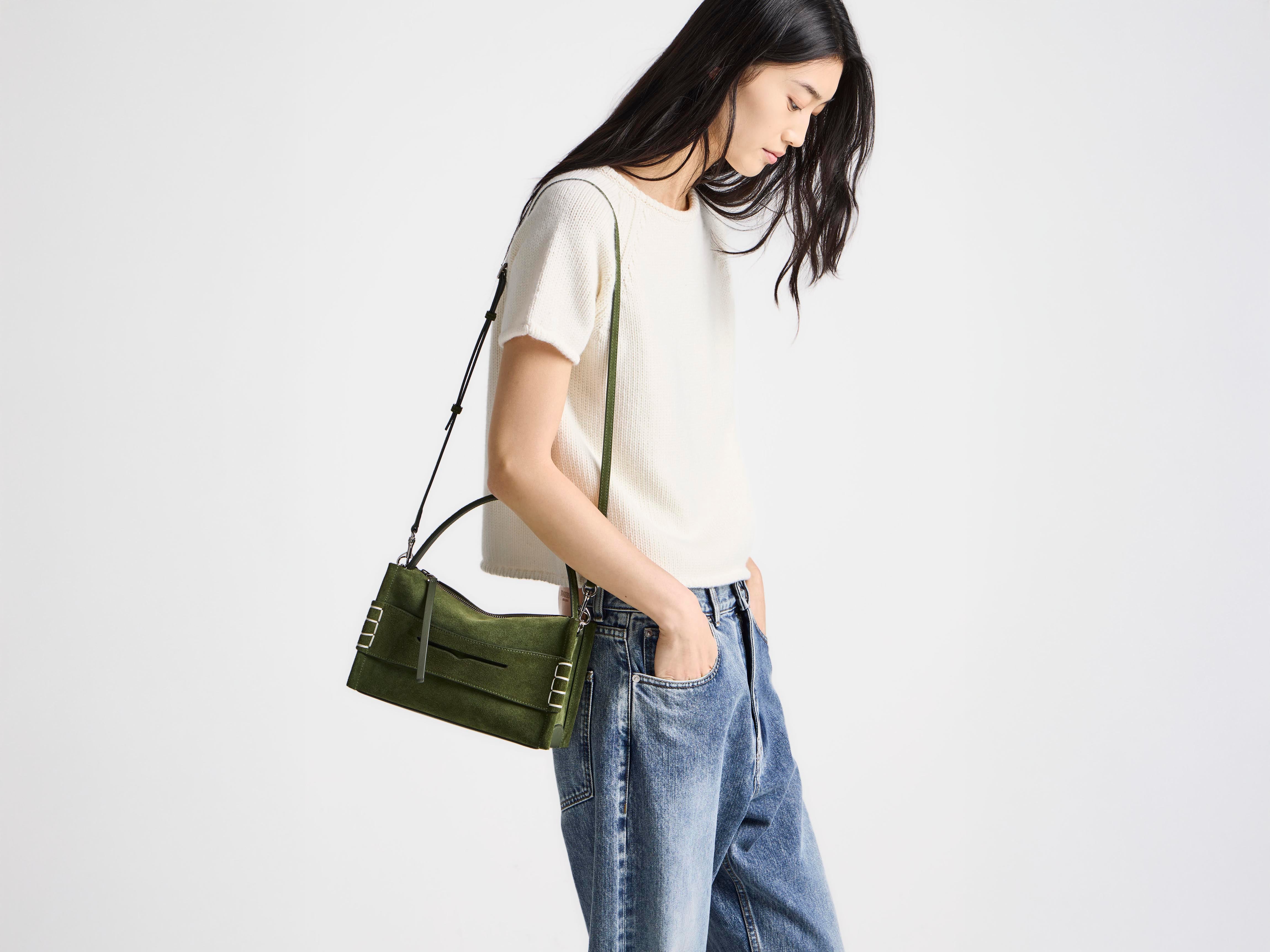 J.W.Anderson Bags Small Loafer Bag Khaki Wildleder