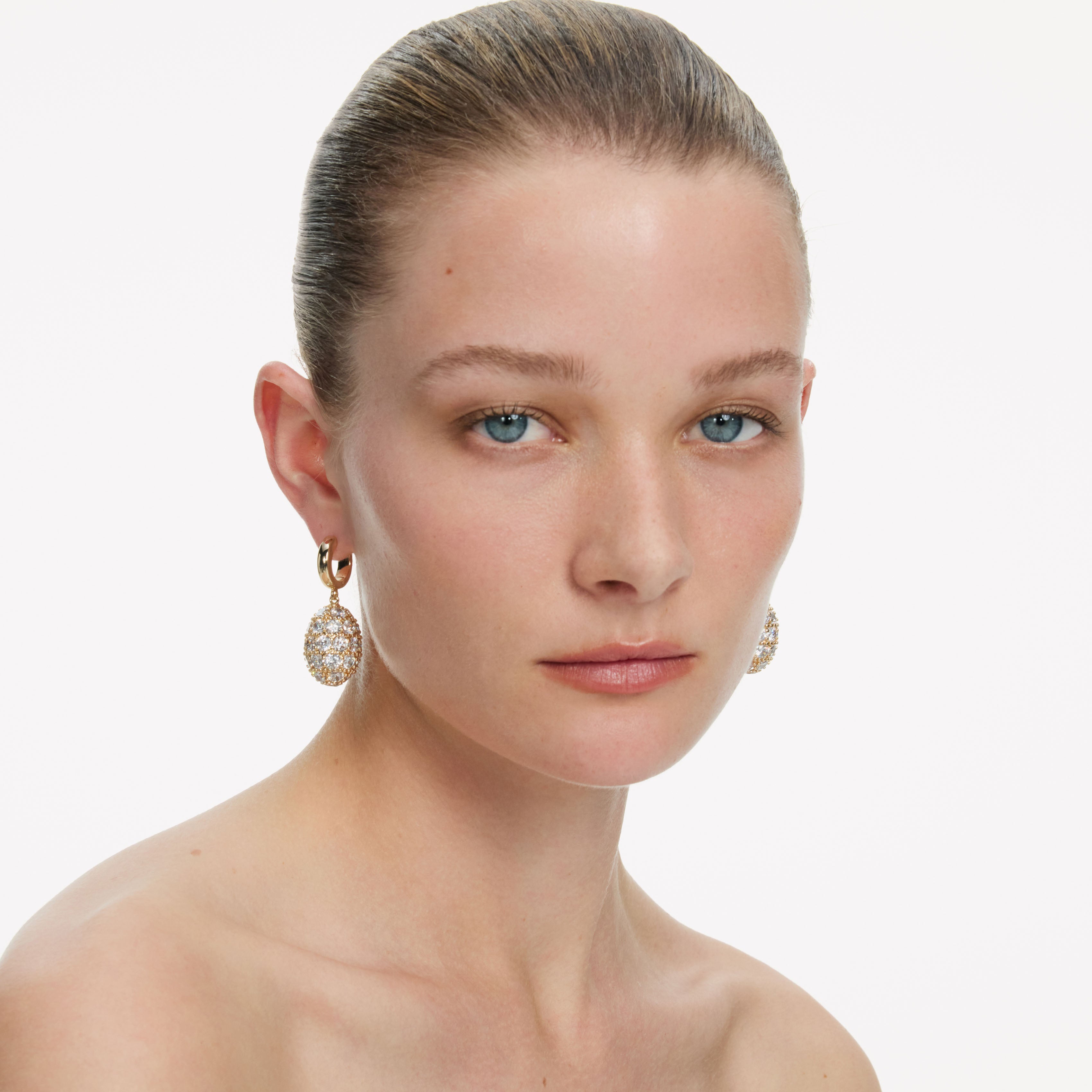 Self Portrait Gold Hoop Crystal Cluster Creolen Gold
