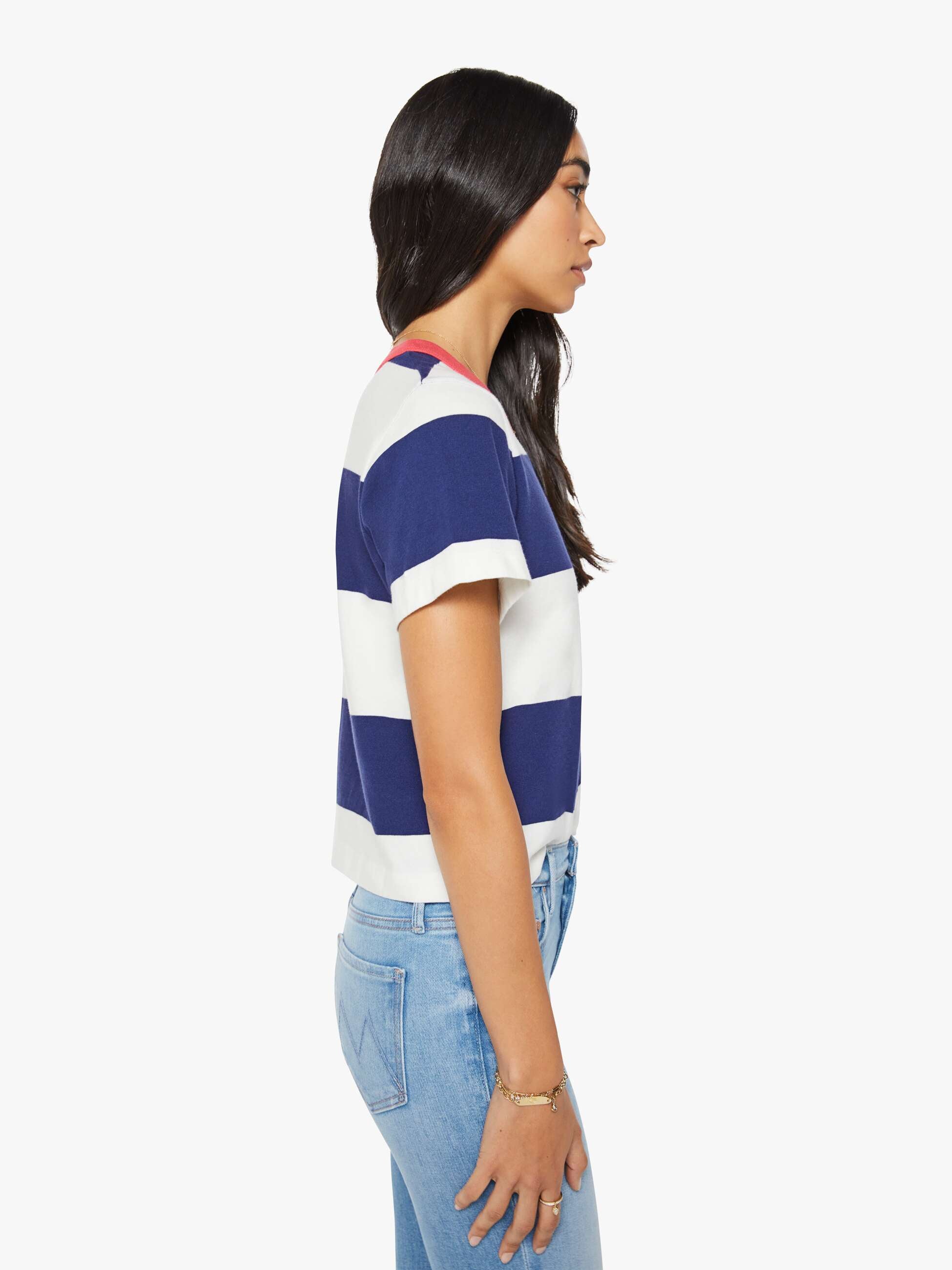 Mother The Boxy Goodie Goodie T-Shirt Streifen Patch