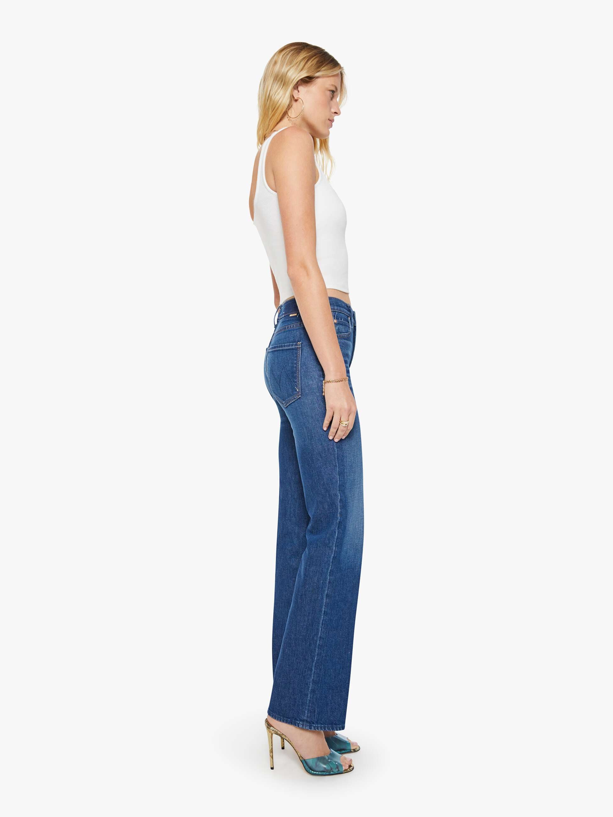 Mother The Kick It Jeans Made In The Shade dunkelblau High Rise