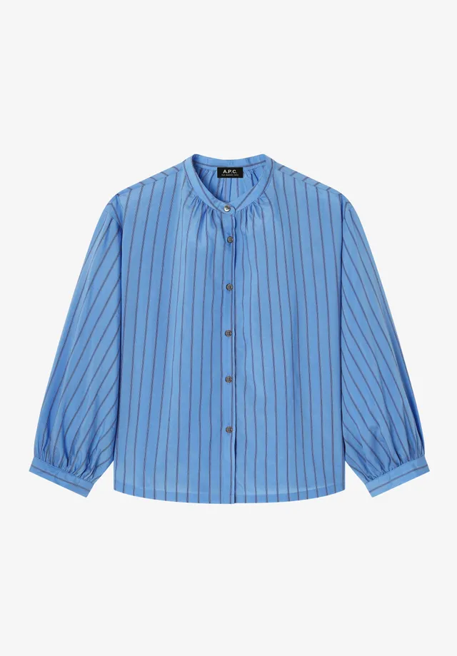 A.P.C. Bluse hellblau Stehkragen Hemdbluse 38 Damen