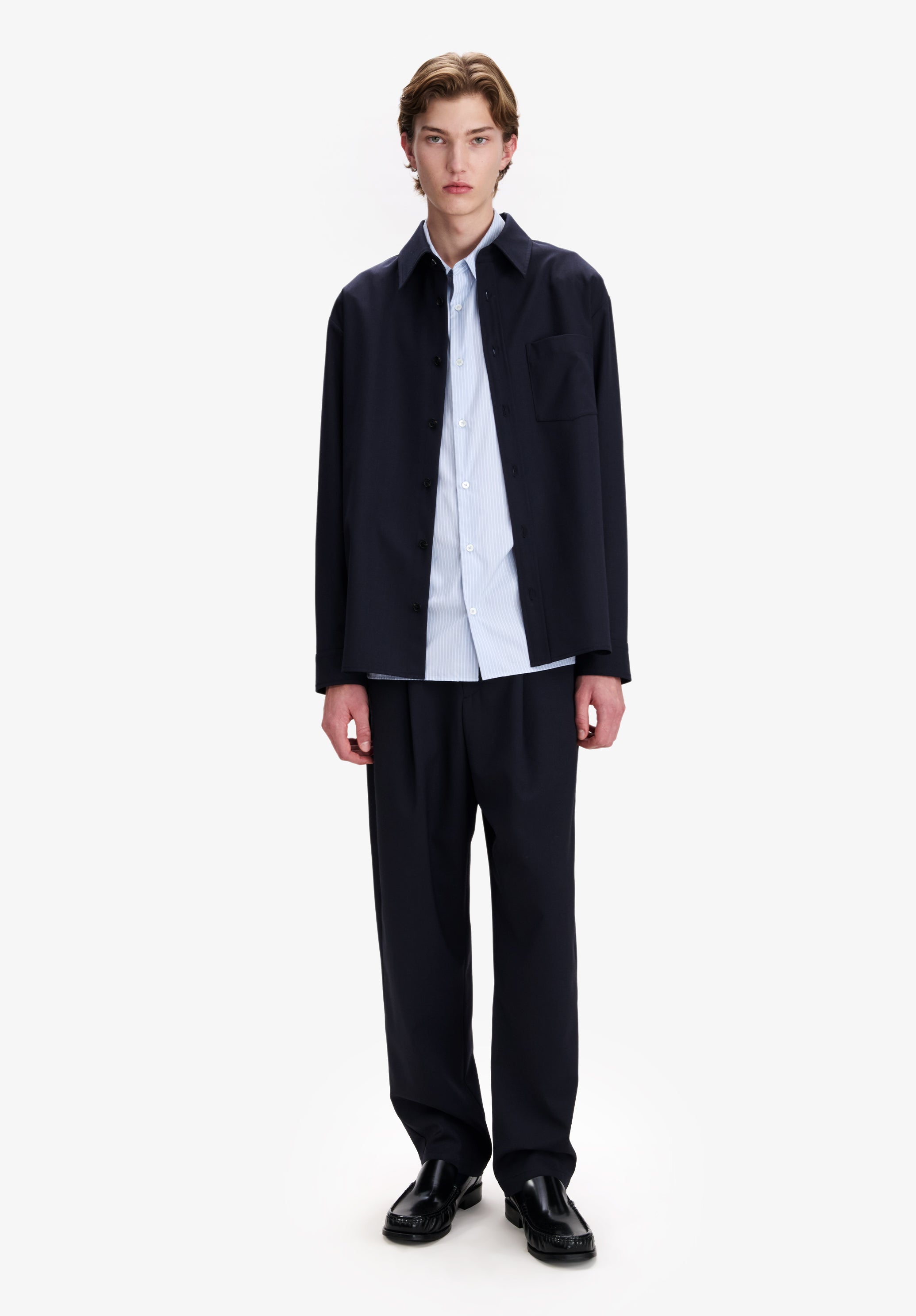 A.P.C. Overshirt Wolle Marineblau Gr. M