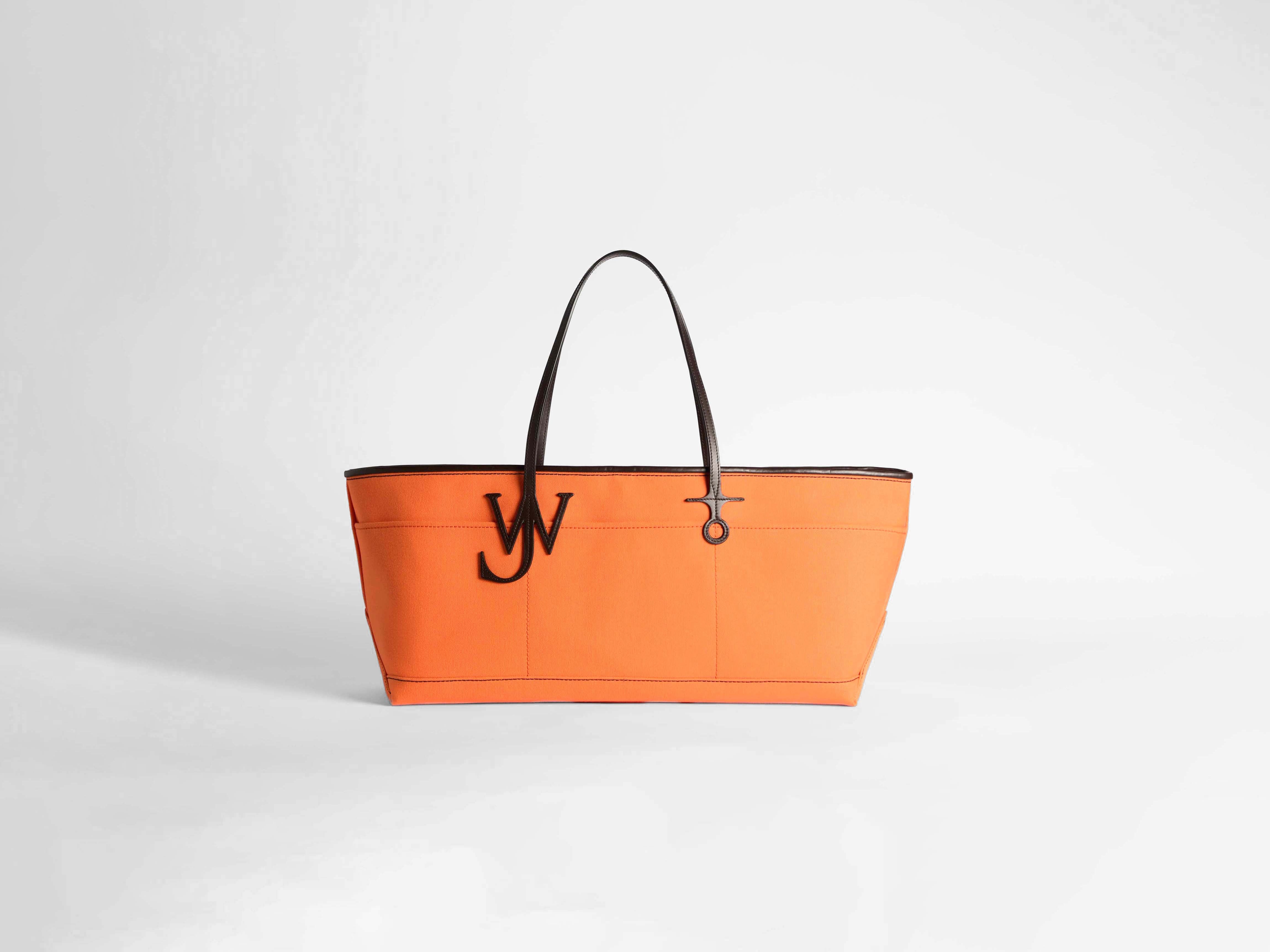 J.W.Anderson Stretch Anchor Tote Orange Canvas Leder