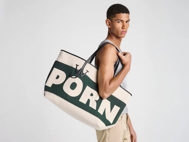 J.W.Anderson XL Porn Anchor Tote Grün Canvas