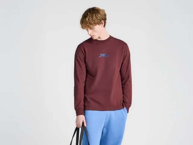 J.W.Anderson JWA Script T-Shirt Langarm Plum Baumwolle