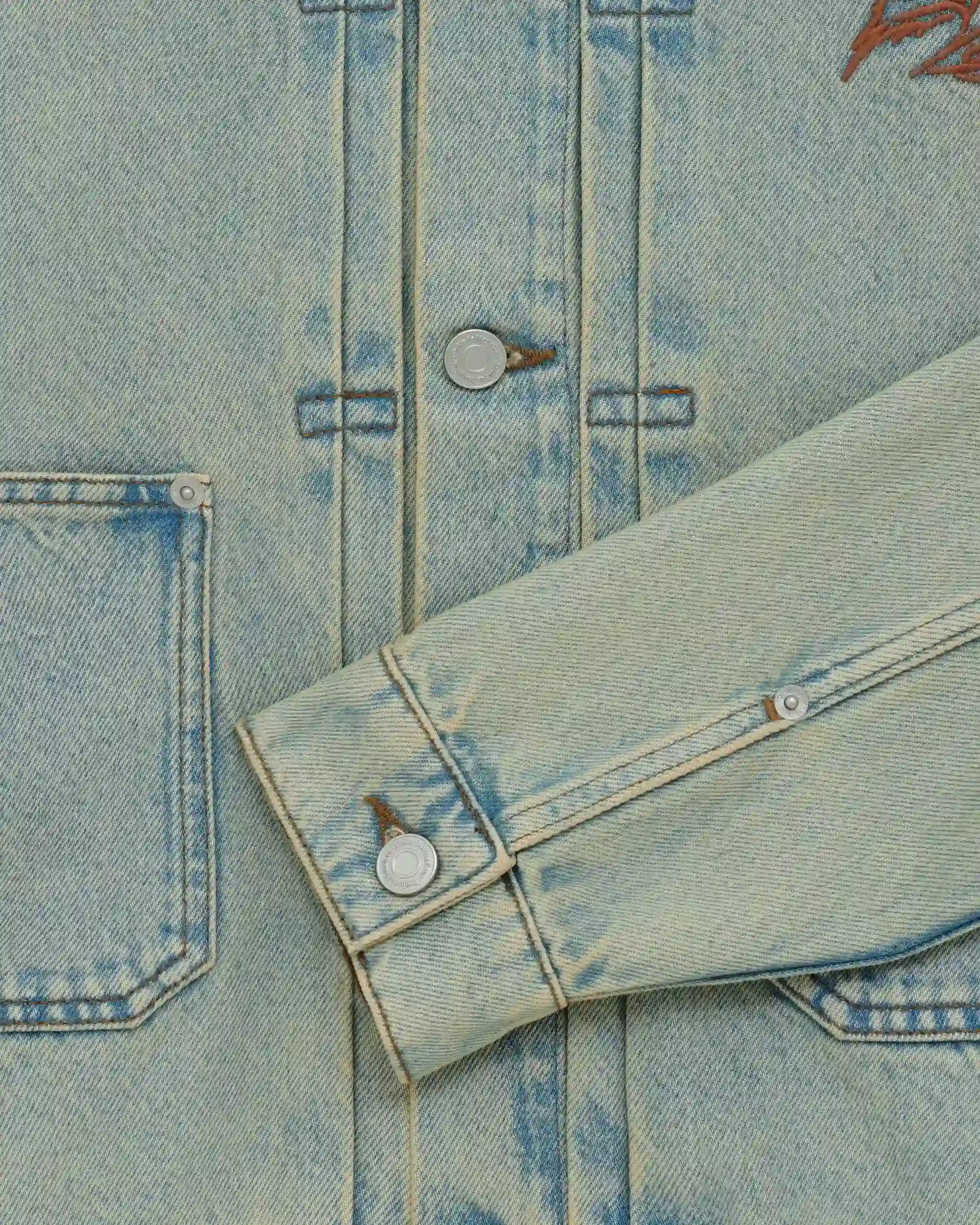 Drôle De Monsieur Veste Denim Dusty Brodée Jeansjacke dusty Stickerei