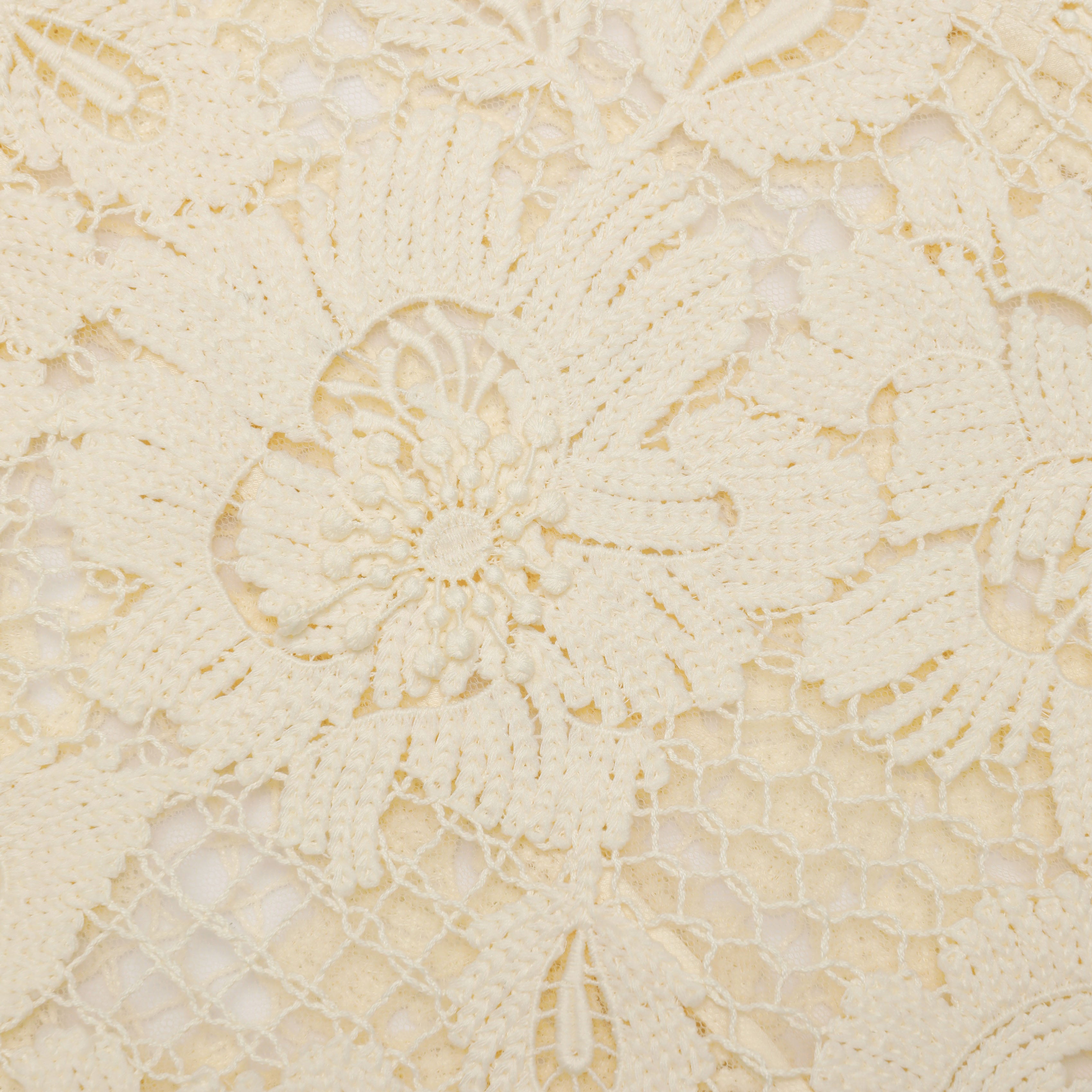 Self Portrait Yellow Crochet Lace Midi Dress Midikleid Gelb