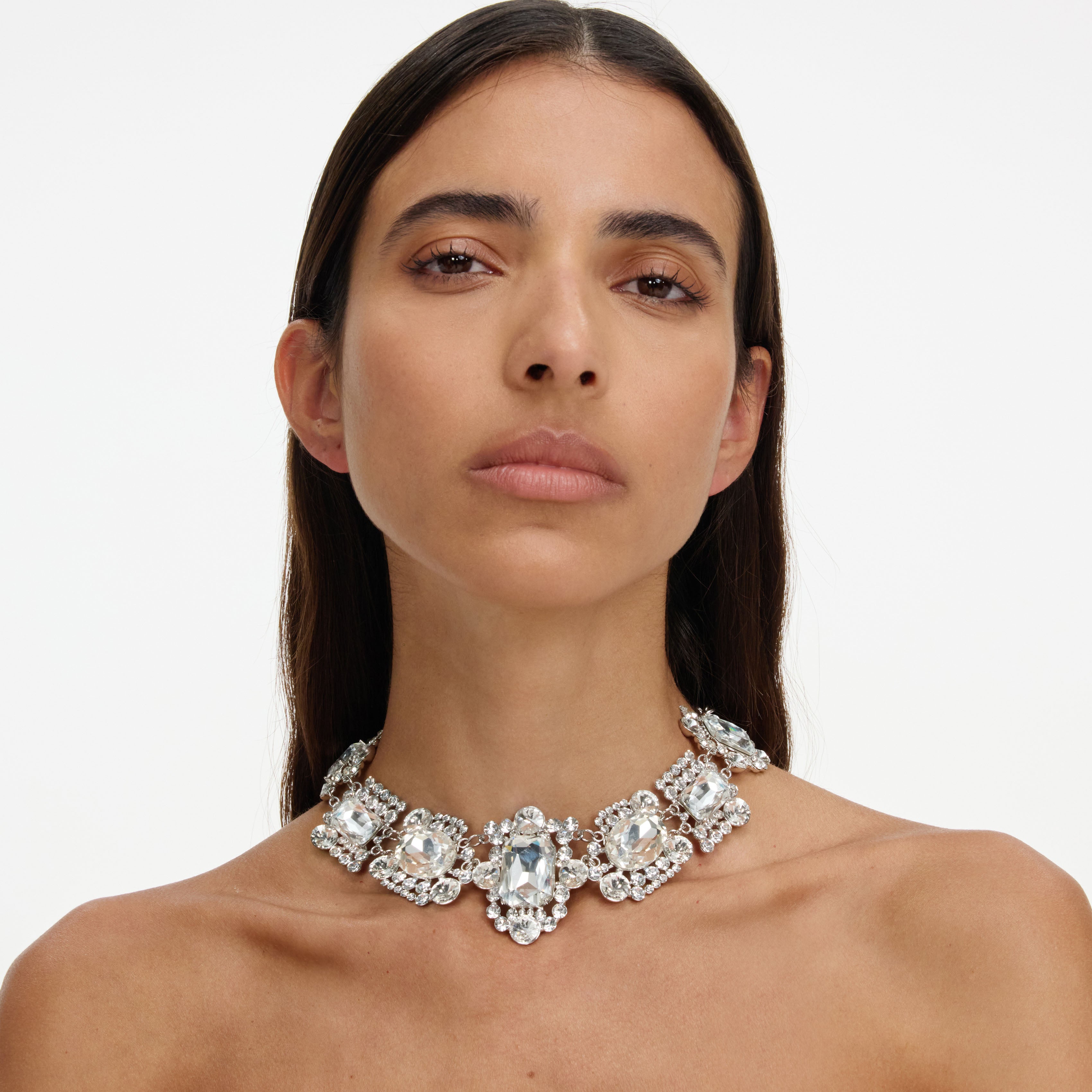 Self Portrait Silver Crystal Cluster Halskette Silber One Size