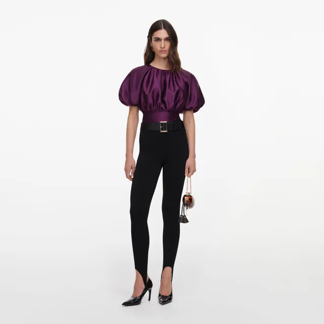 Self Portrait Tops Purple Taffeta Top UK 8 Rückenfrei