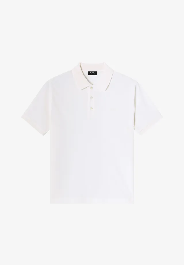 A.P.C. Polohemd Baumwollpiqué Weiss Bio-Baumwolle