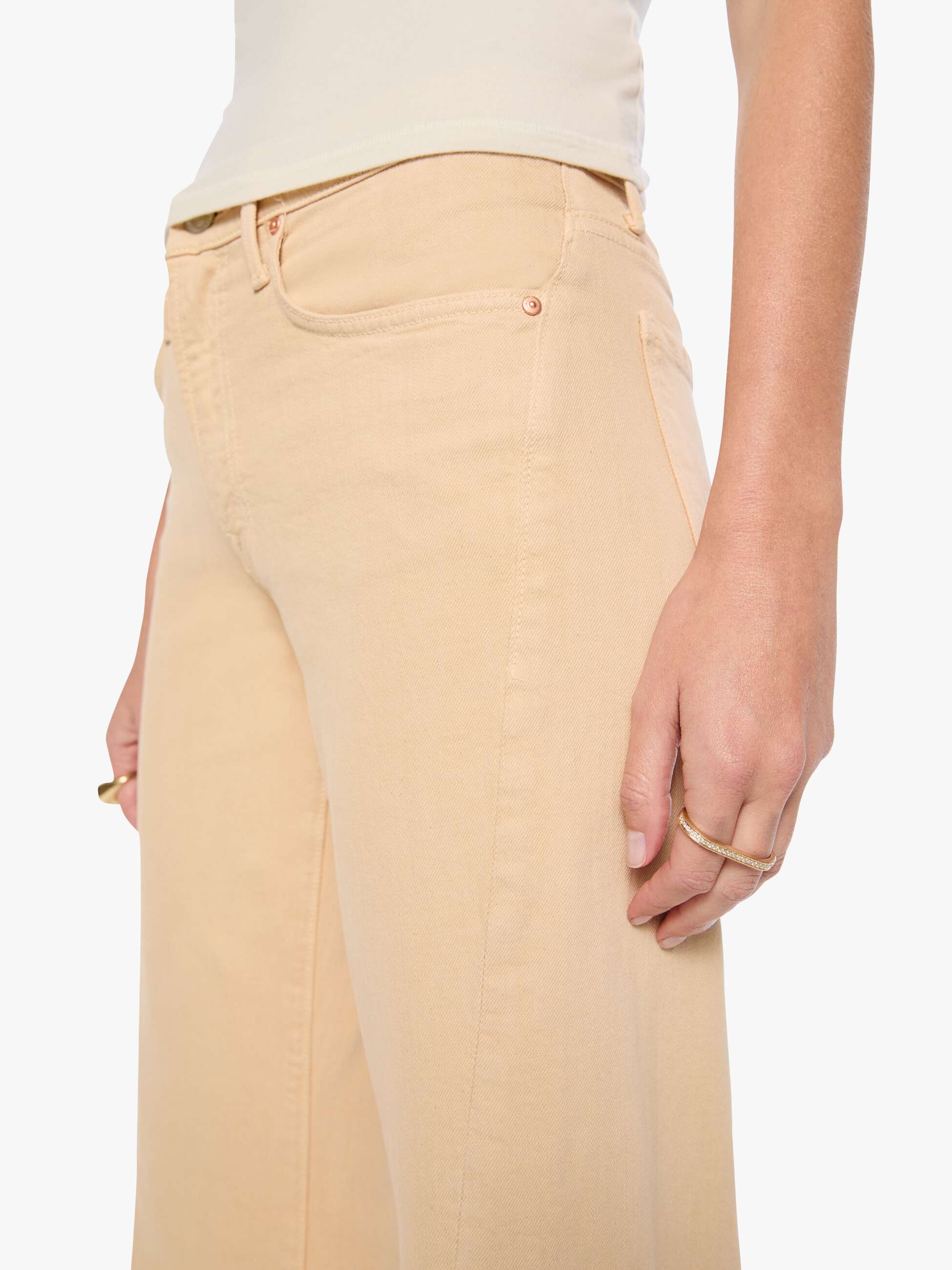 Mother Sidestepper Twist Sneak Jeans Winter Wheat