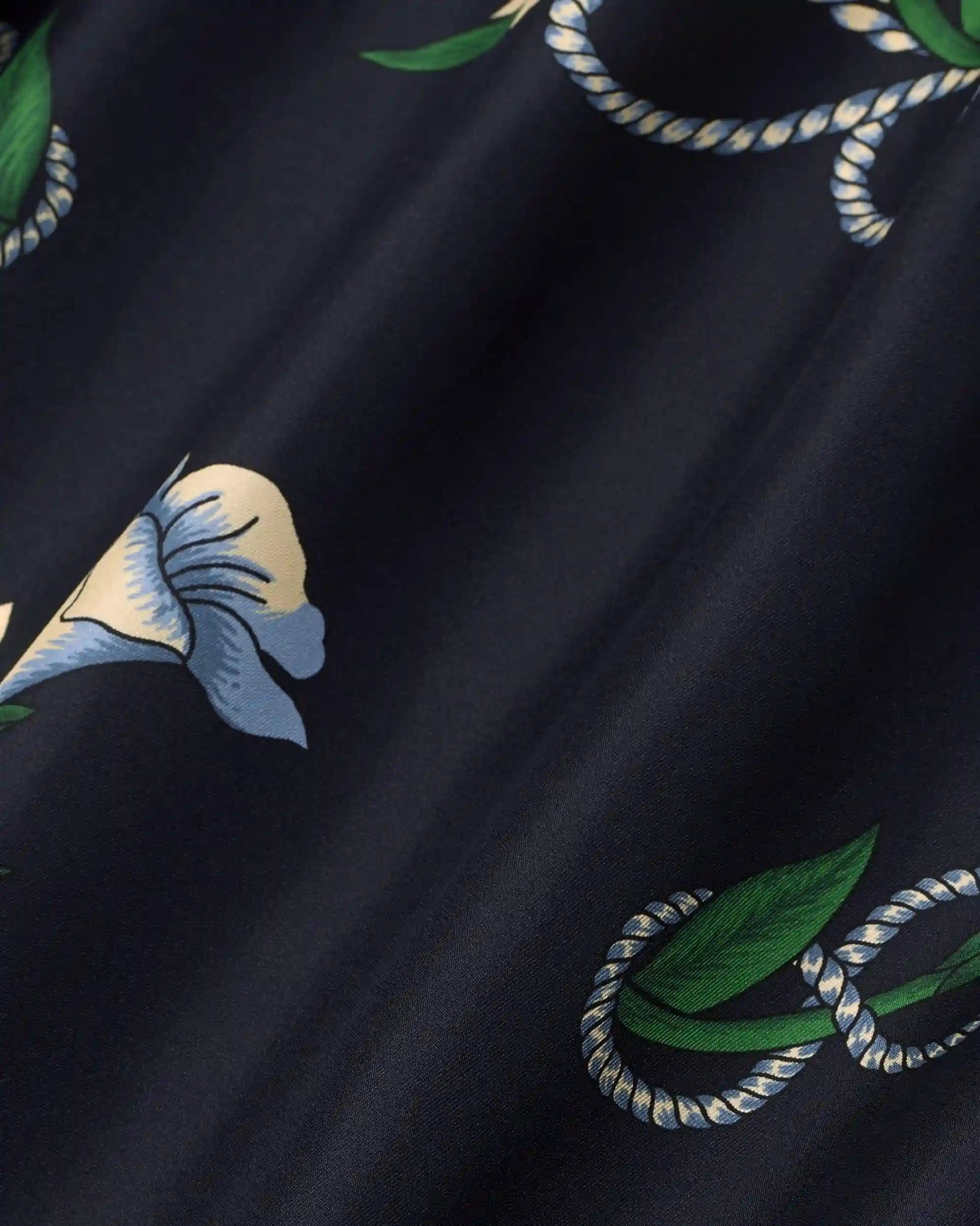 Drôle De Monsieur Chemise Soie Hemd navy Seide Print