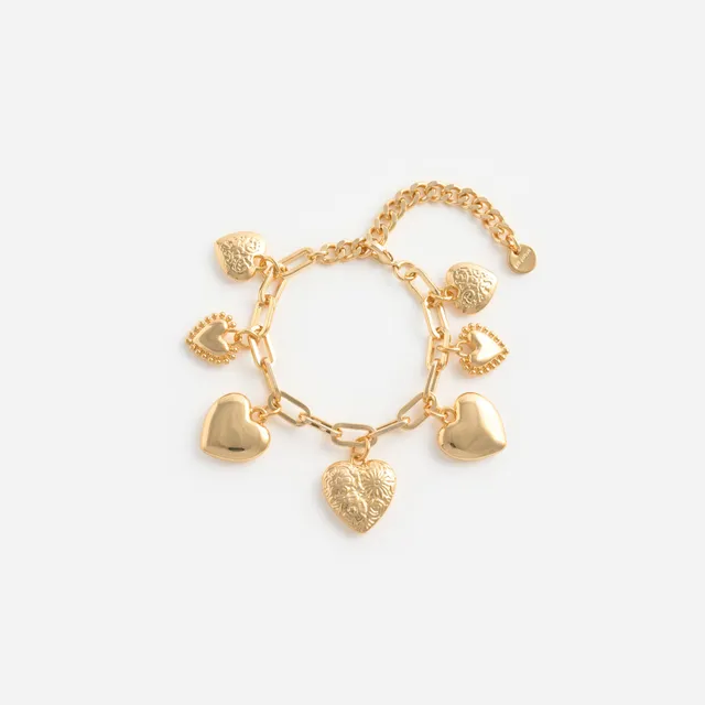 Self Portrait Jewellery Gold Heart Messing Armband Gold
