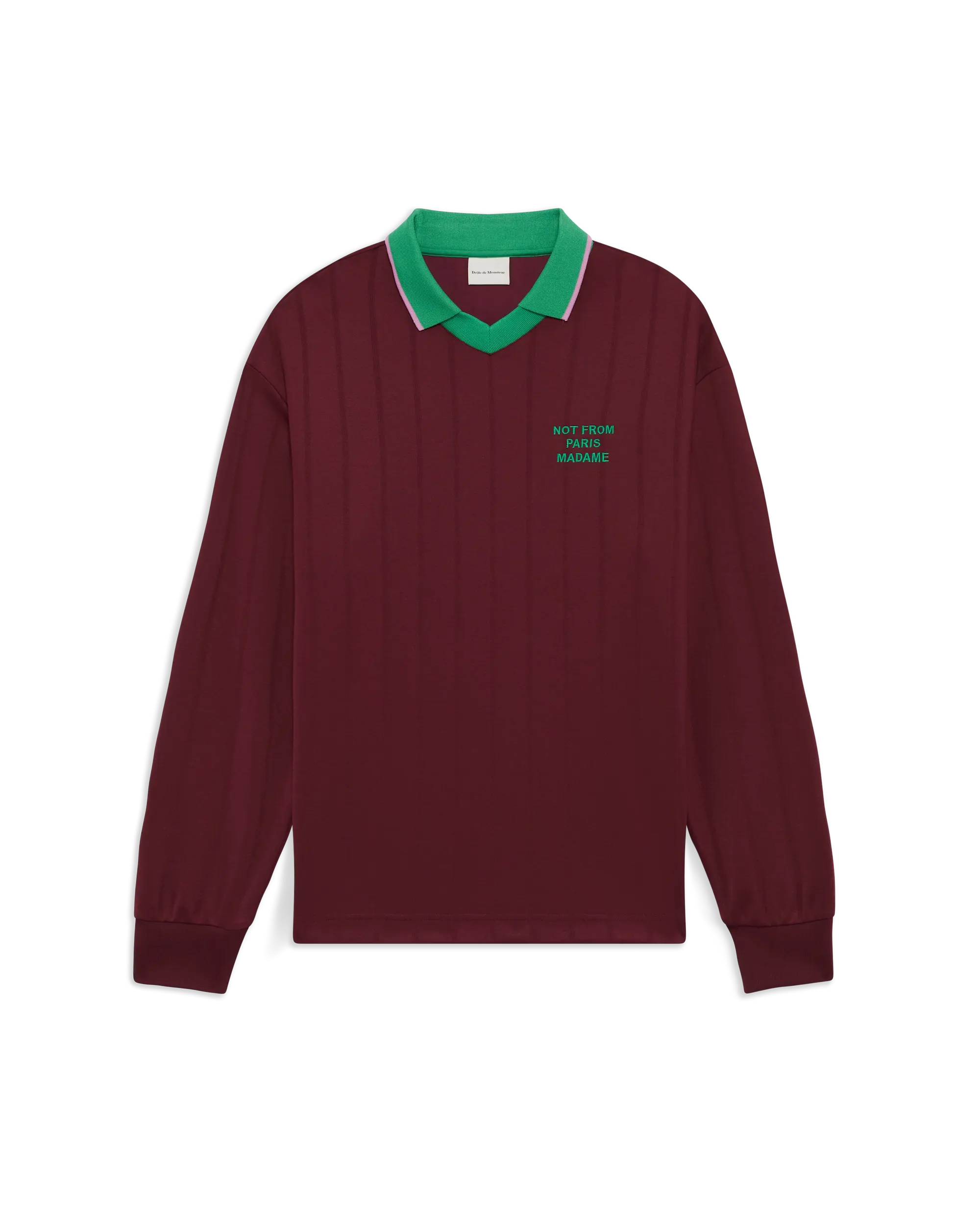 Drôle de Monsieur M-PL189 Polo Burgundy Langarm Slogan