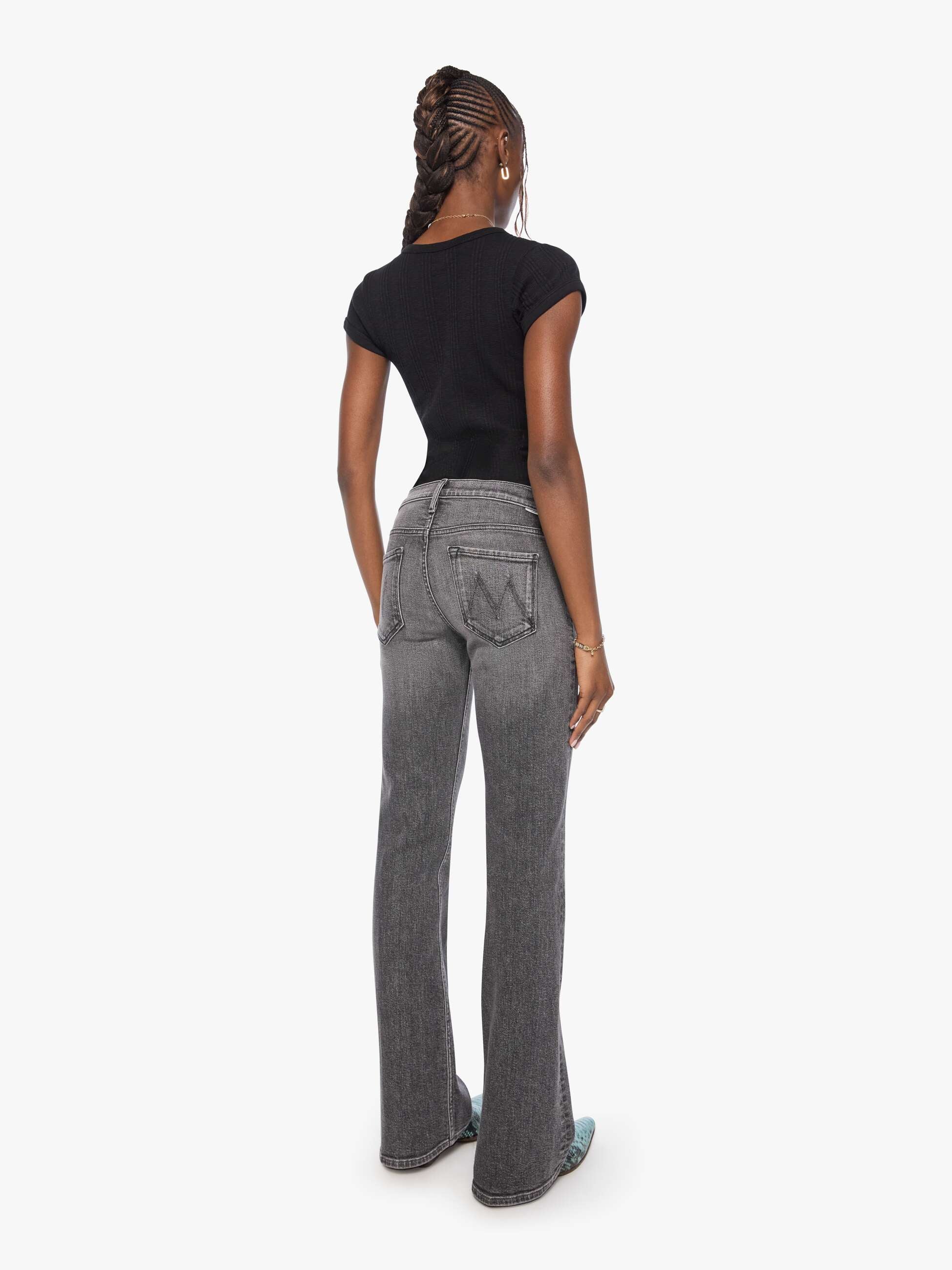 Mother Denim The Jinx Sneak Jeans Cliffhanger Grau