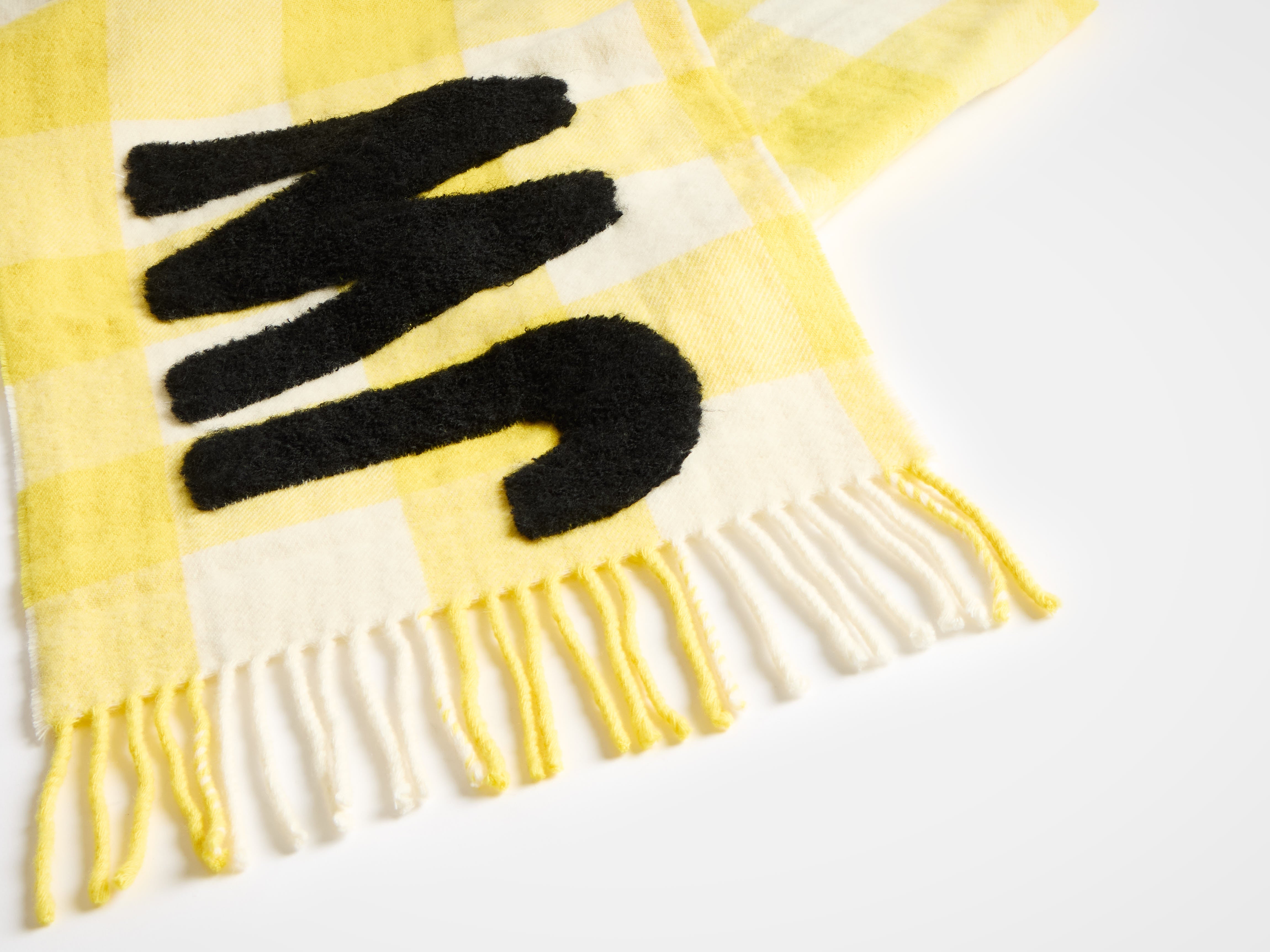 J.W.Anderson Checkered Logo Schal Gelb Kariert