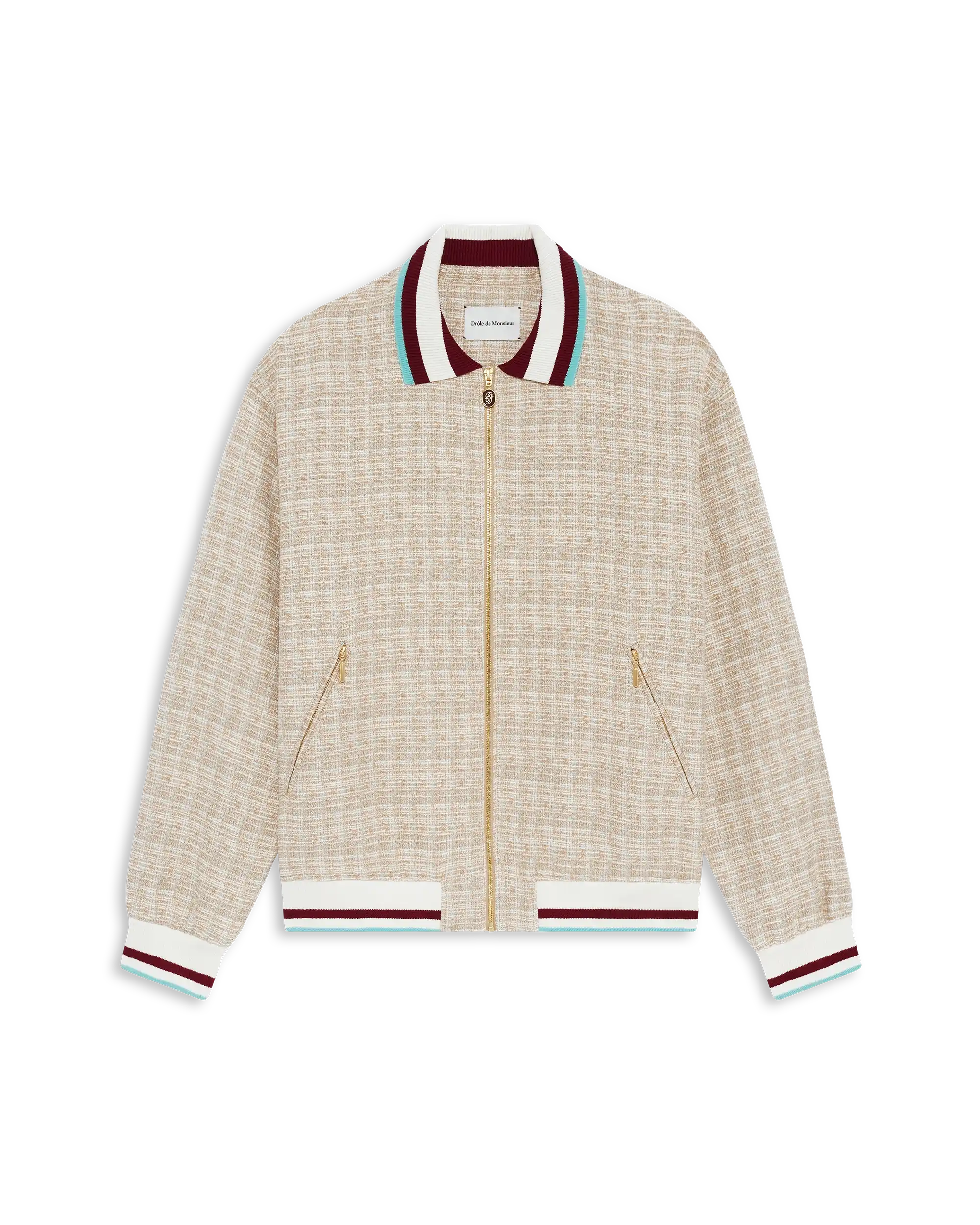 Drôle De Monsieur Trackjacket Tweed Trainingsjacke Beige