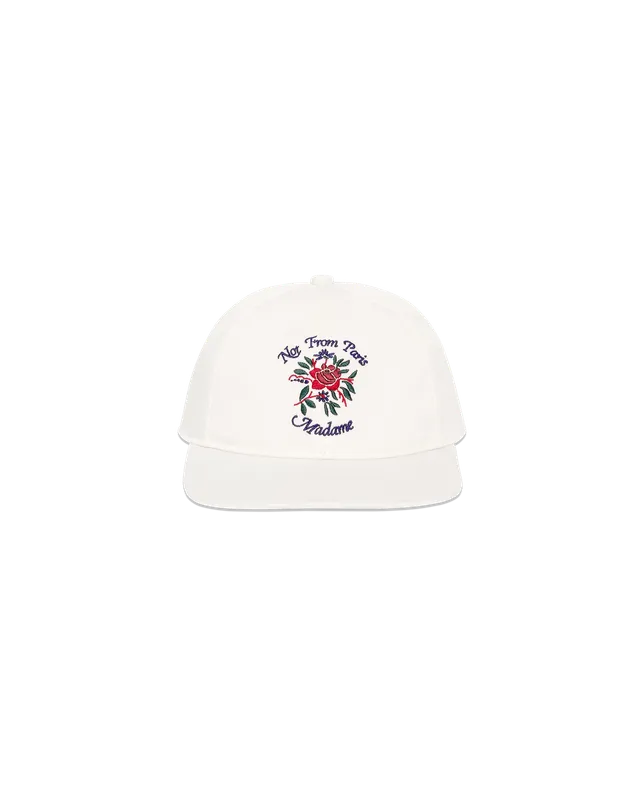 Drôle De Monsieur La Casquette Slogan Rose Cap Off White Baumwolle