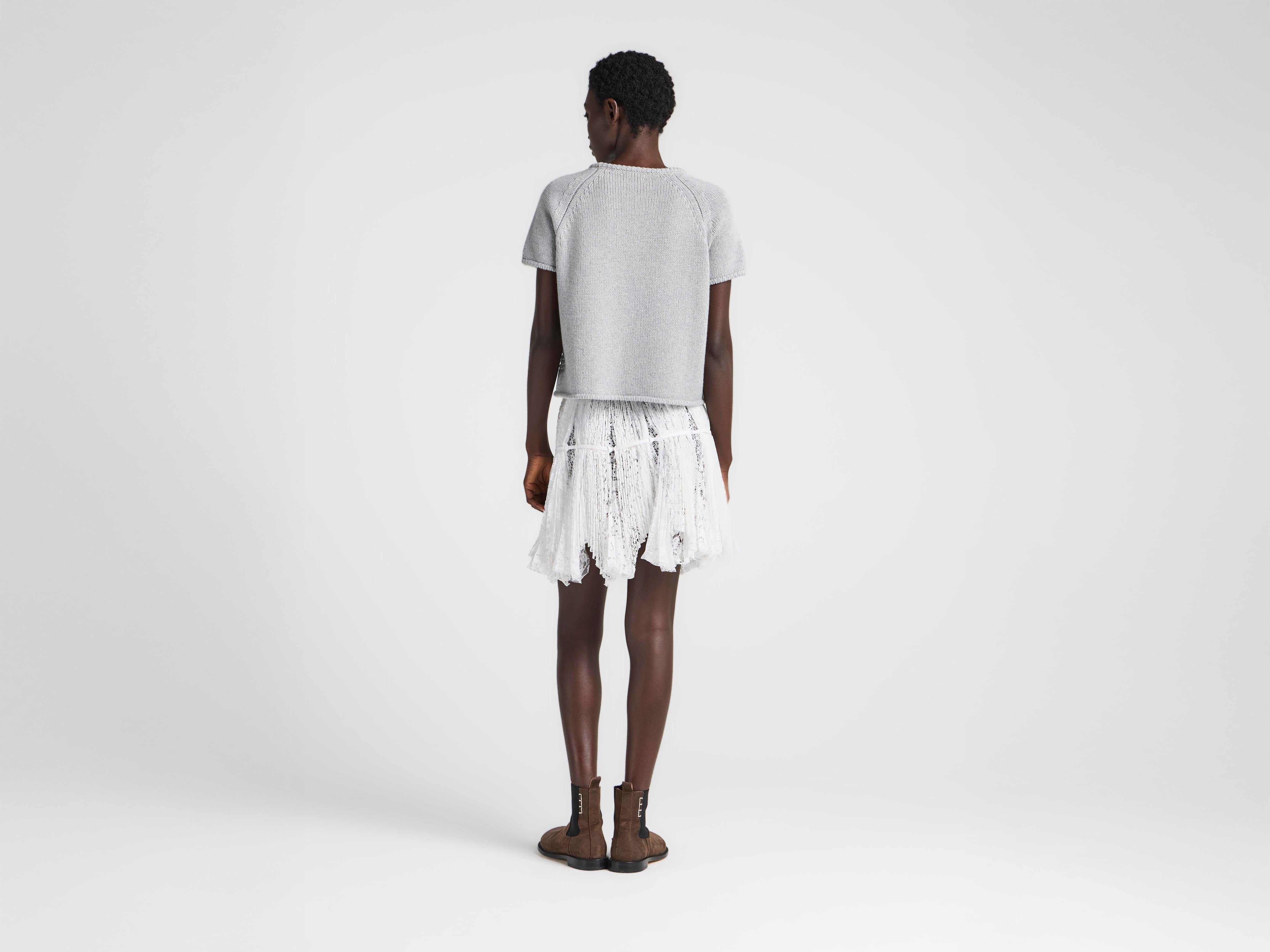 J.W.Anderson Knitwear Knitted T-Shirt Grau Melange Cashmere