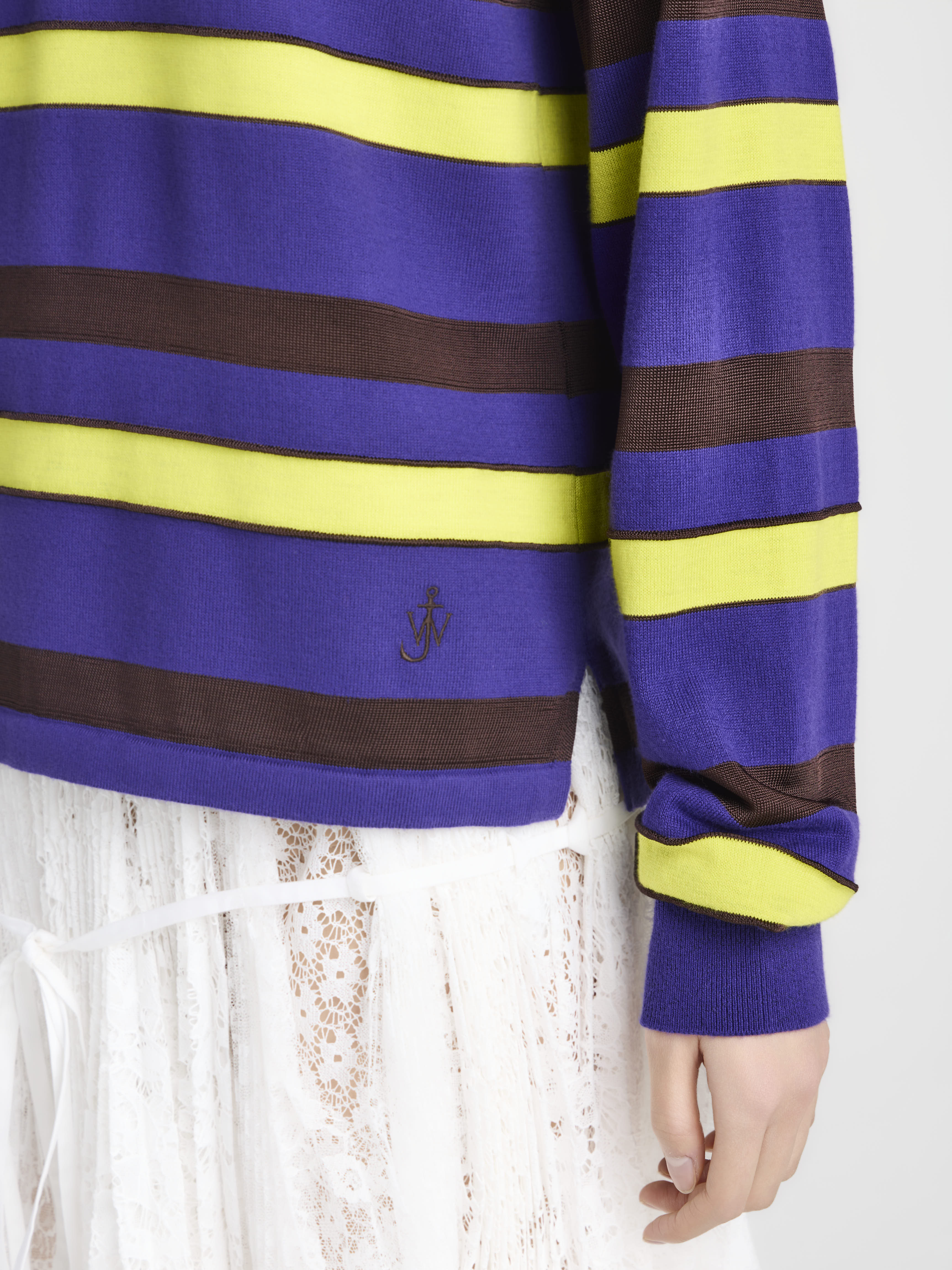 J.W.Anderson Knitwear Rugby Polo Top ultraviolet gestreift