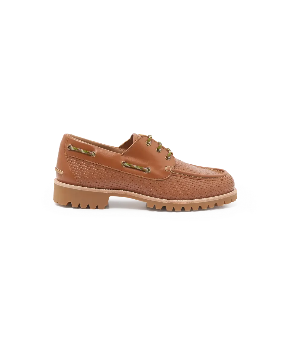 Drôle De Monsieur La Chaussure Bateau Bootsschuh cognac Leder