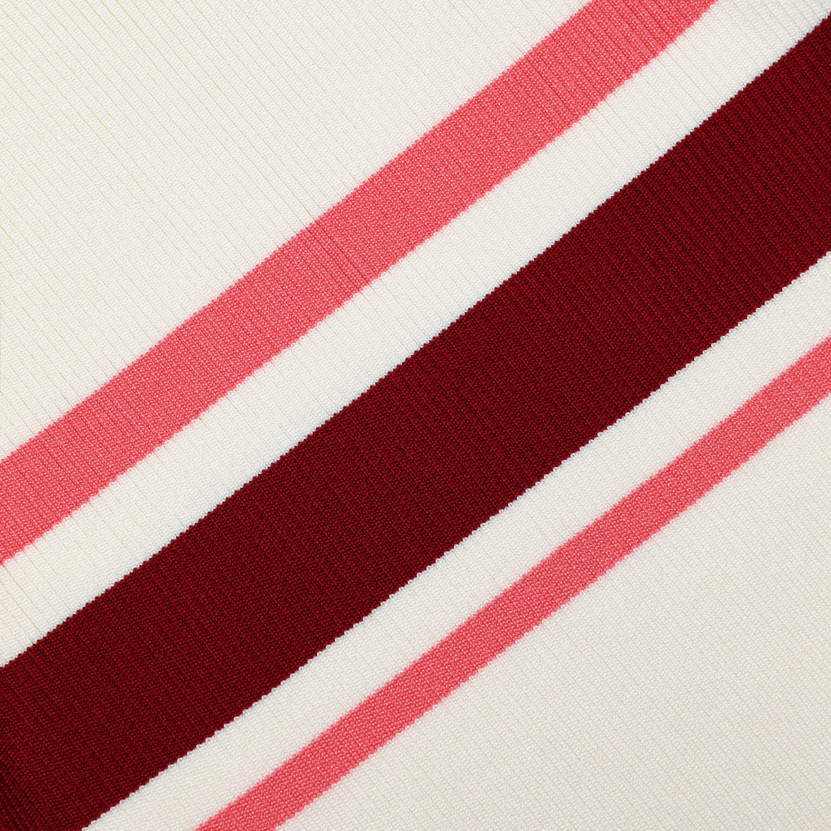 Self Portrait Cream Stripe Stricktop Creme Viskose Cropped