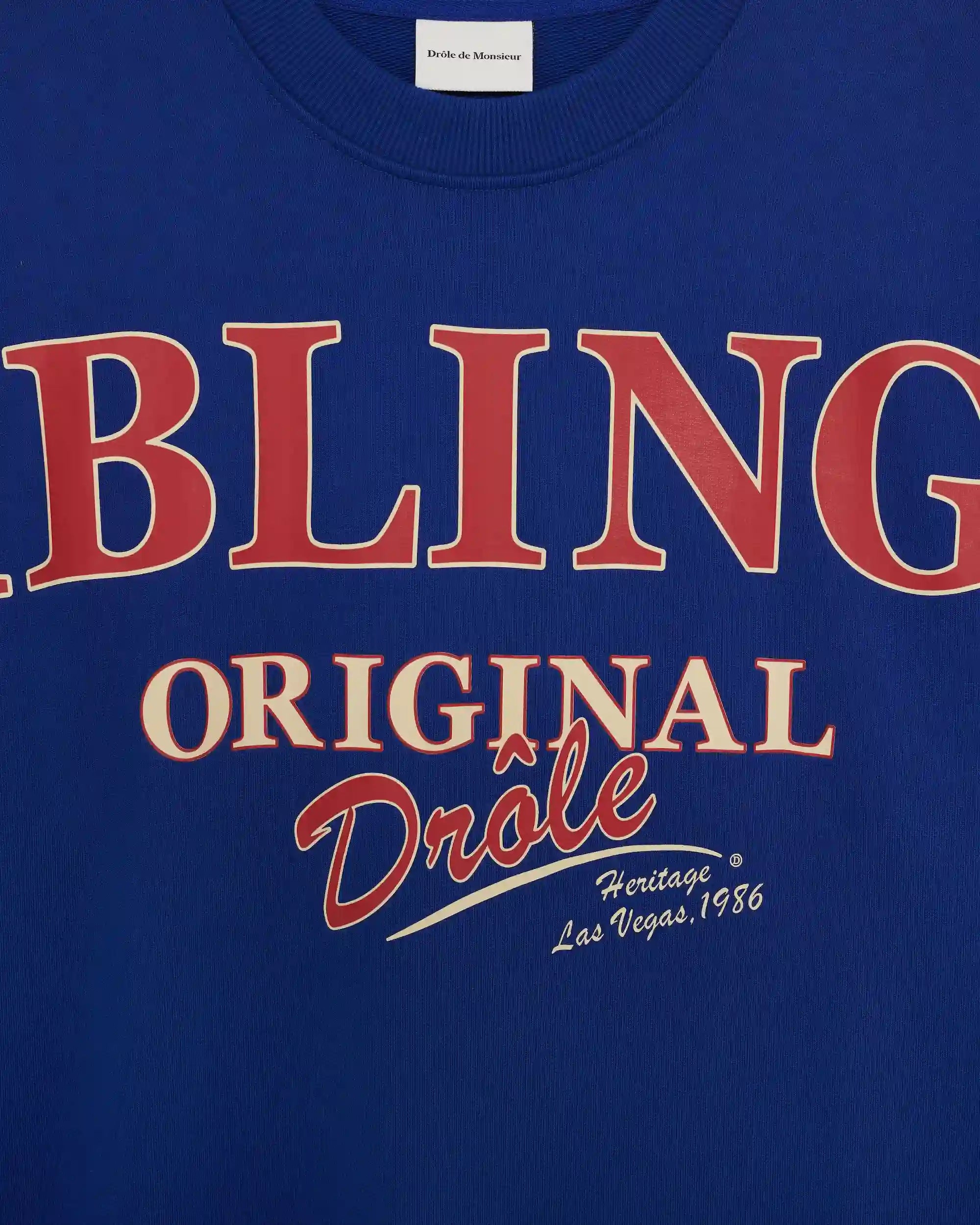 Drôle De Monsieur Gambling Hall Sweatshirt Blau Baumwolle