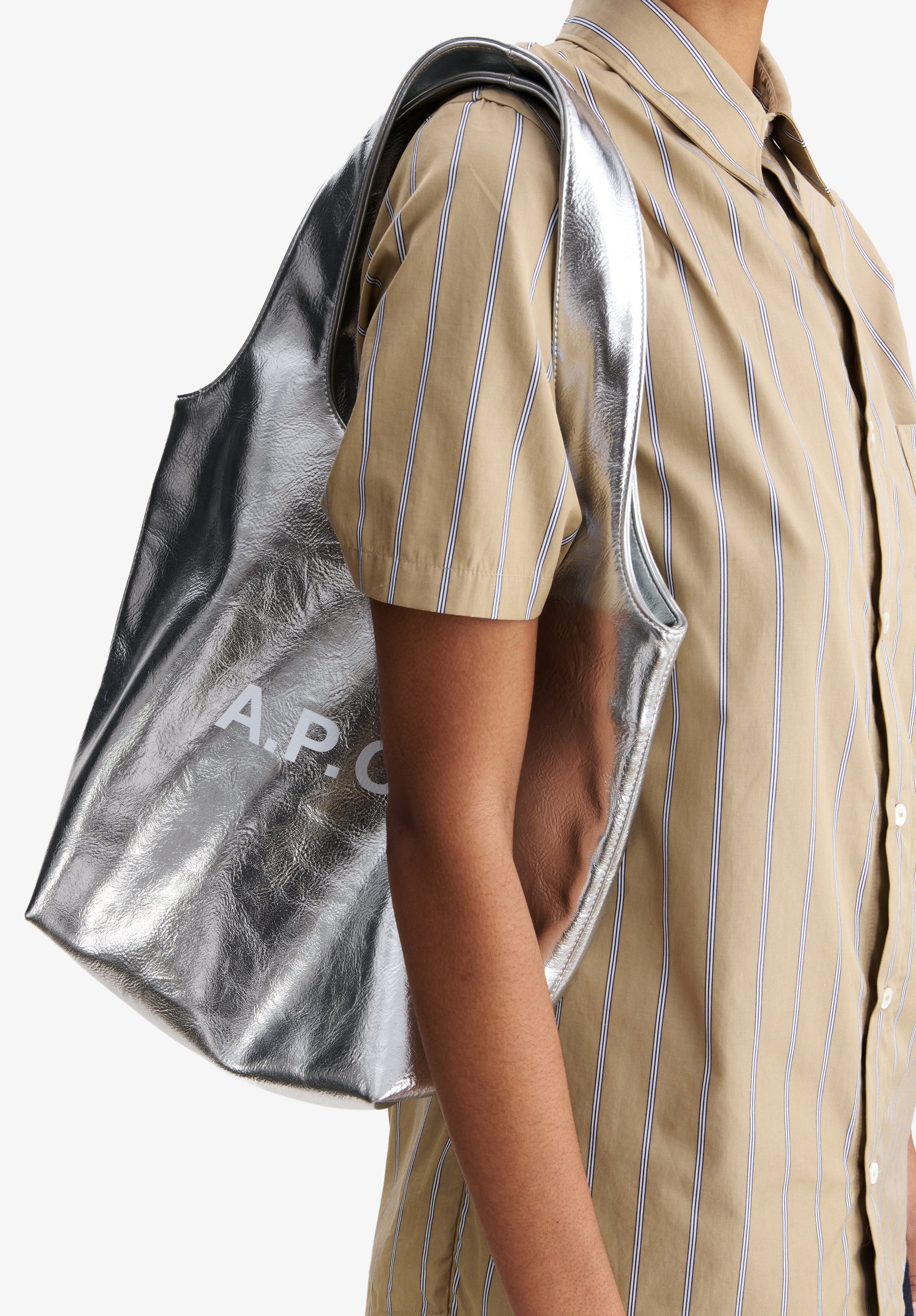 A.P.C. Ninon Small Tasche Metallic Silber TU