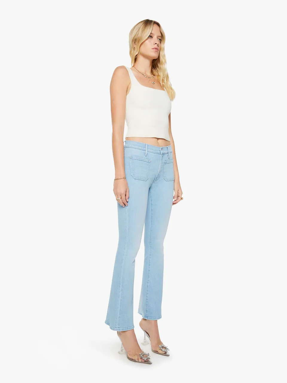 Mother Weekender Patch Pocket Jeans Sauced By Six Flare