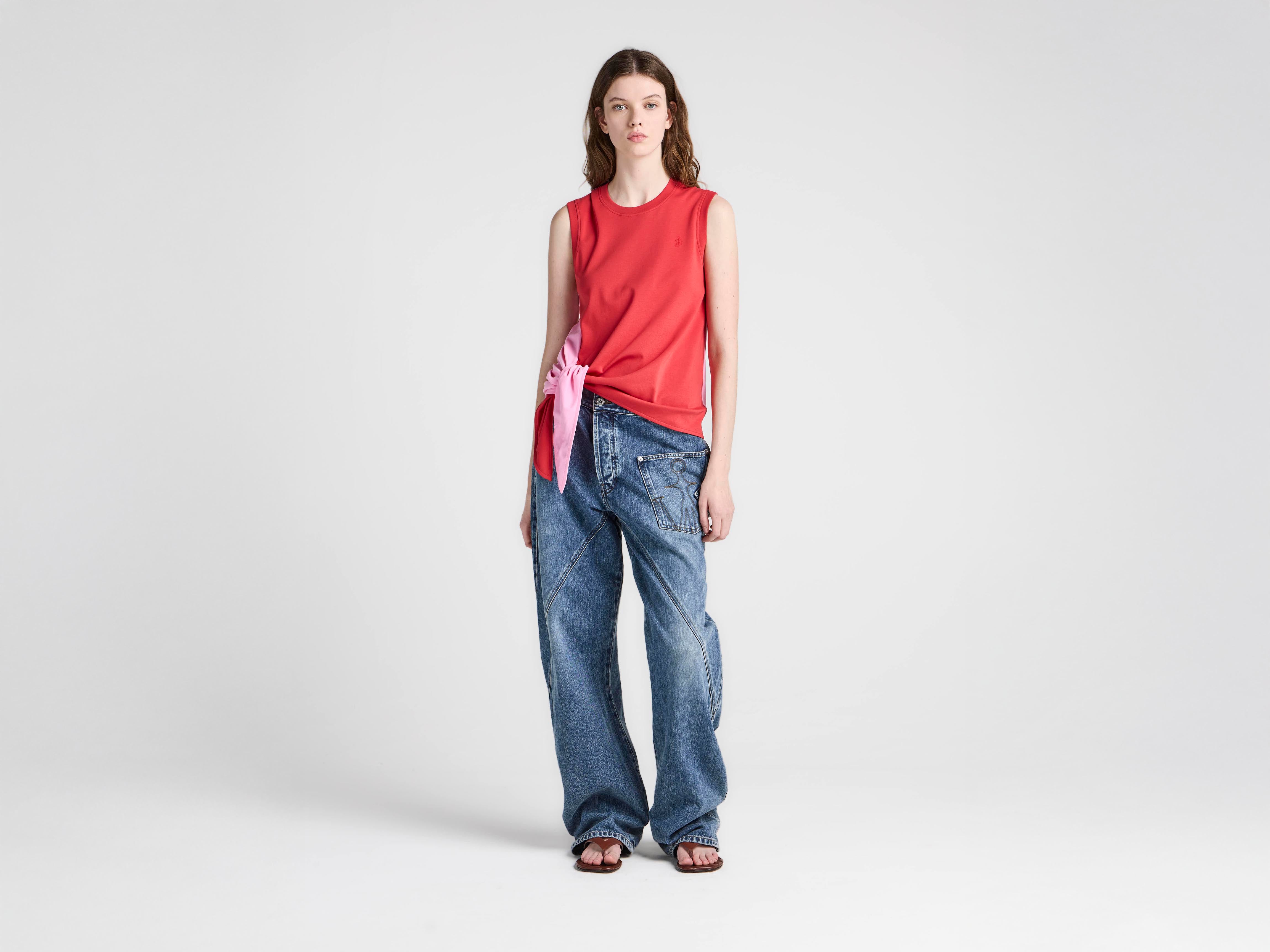 J.W.Anderson Hem Knot Tank Top Damen Rot Bubblegum Jersey