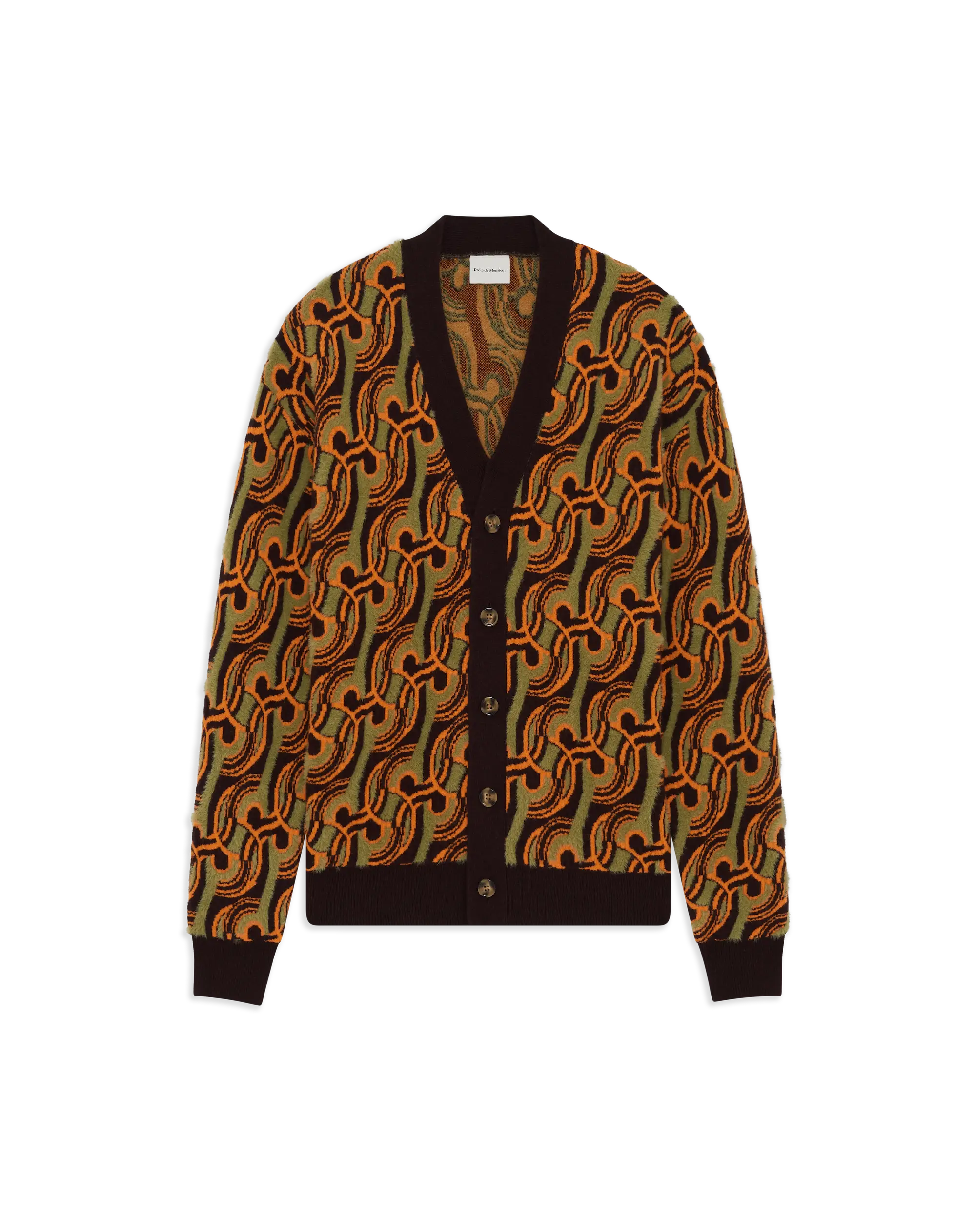 Drôle De Monsieur D Mirror Abstrait Cardigan khaki Strick