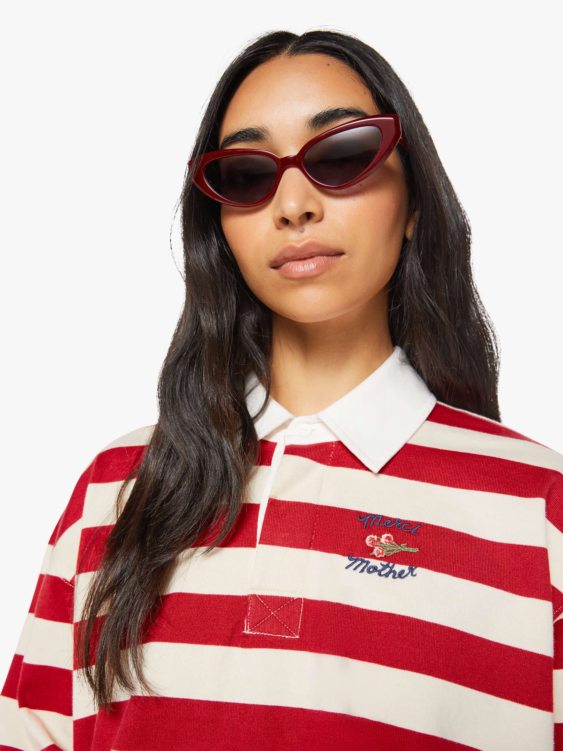 Mother The Boxy Match Shirt Going The Distance gestreift